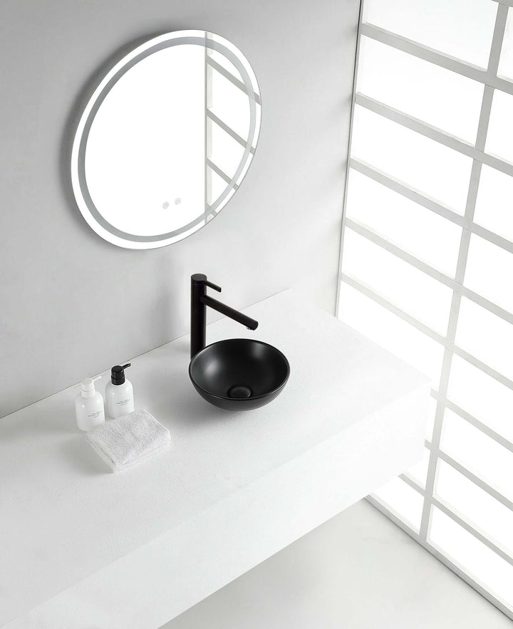 Wiesbaden Kimo 28x28x10 cm keramiek matzwarte opbouwwastafel