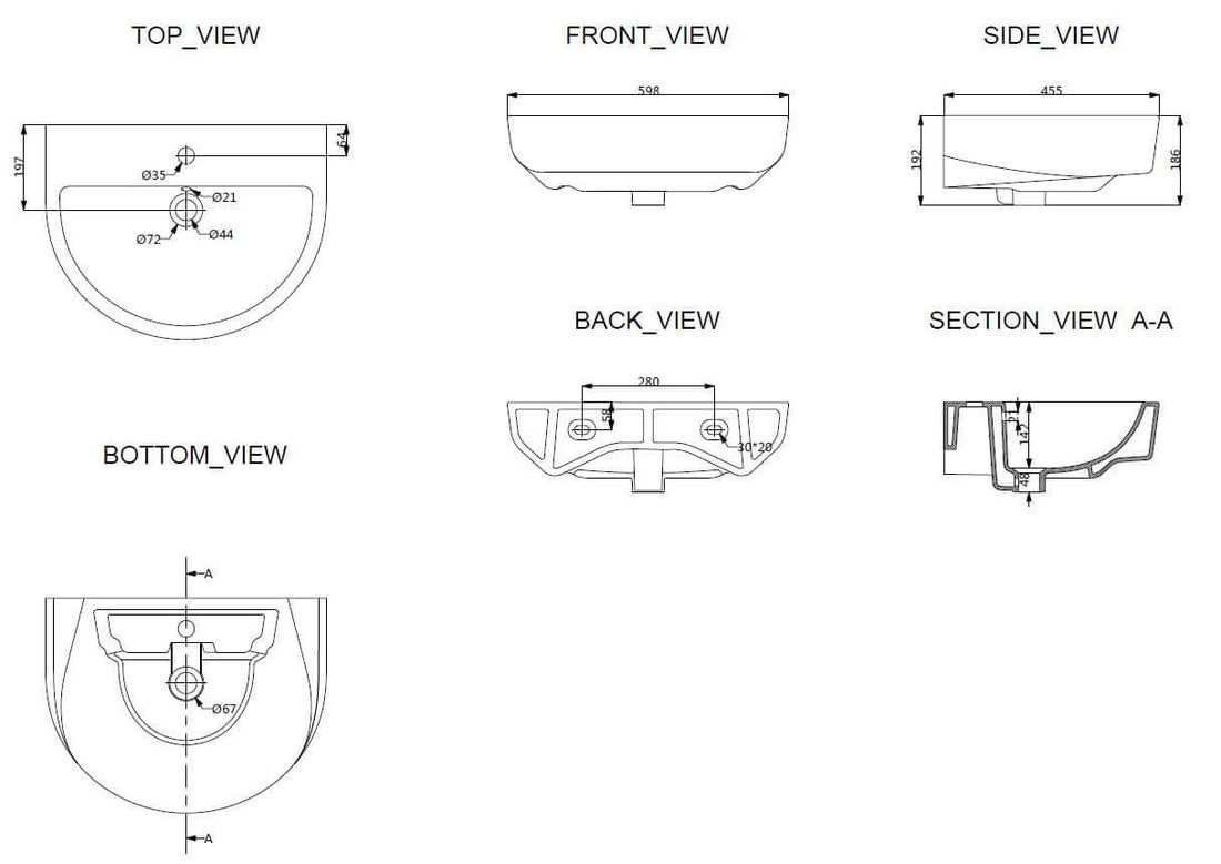 Witte opvouwbare wastafel, Wiesbaden