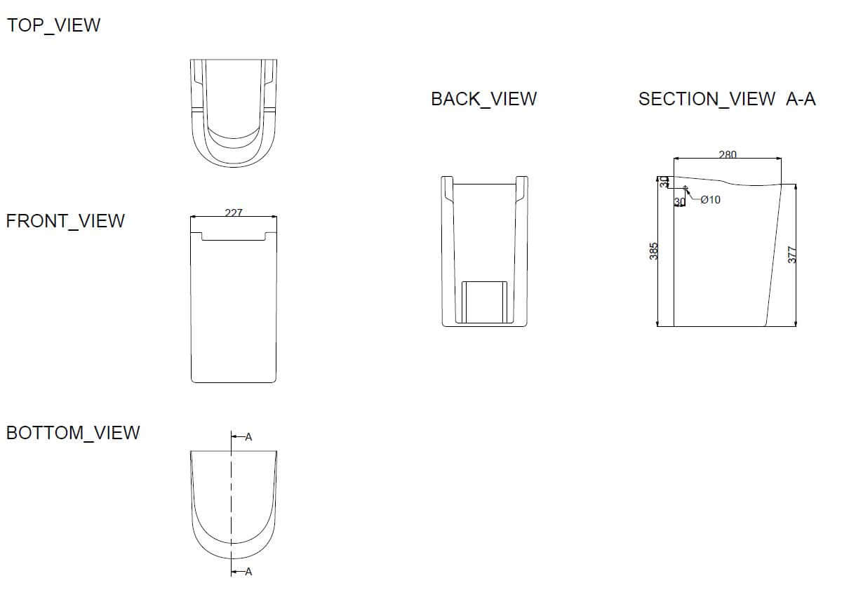 Wiesbaden Opvouwbare sifondop 52 cm met ophangset in wit
