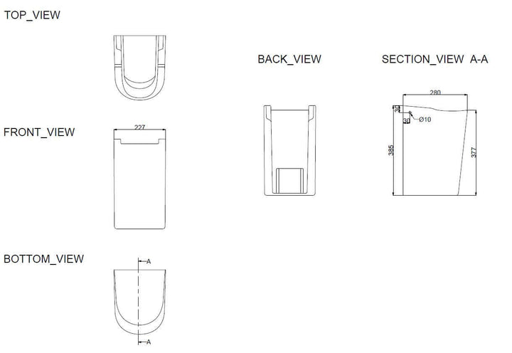 Wiesbaden Opvouwbare sifondop 52 cm met ophangset in wit