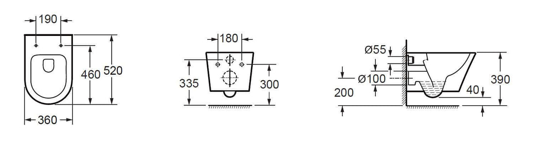 Wiesbaden Vesta Wandtoilet zonder zitting Wit