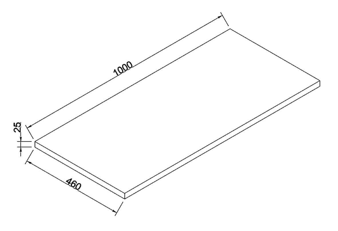 Lotus topblad 100x46 cm naturel eik