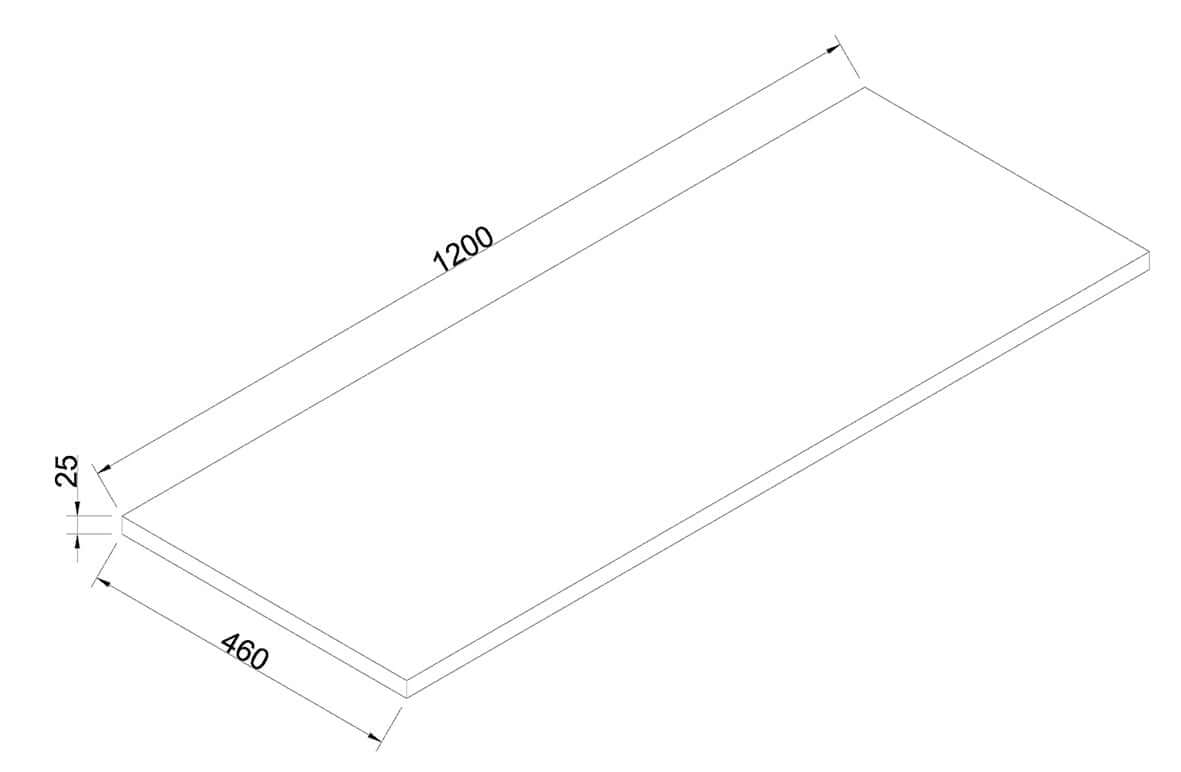 Lotus topblad 120x46 cm naturel eik