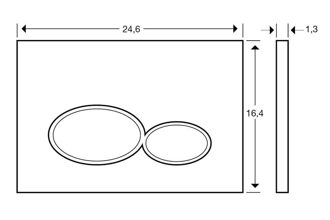 X32 drukplaat voor inbouwreservoir mat wit