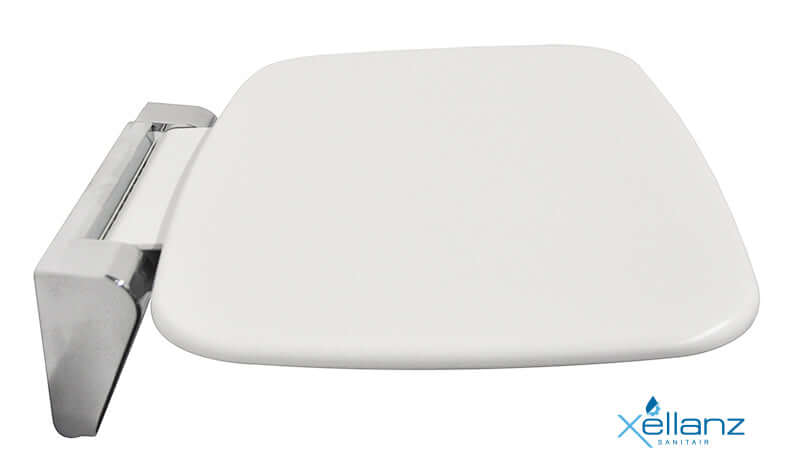 Wiesbaden Opvouwbare wandgemonteerde douchekruk in wit