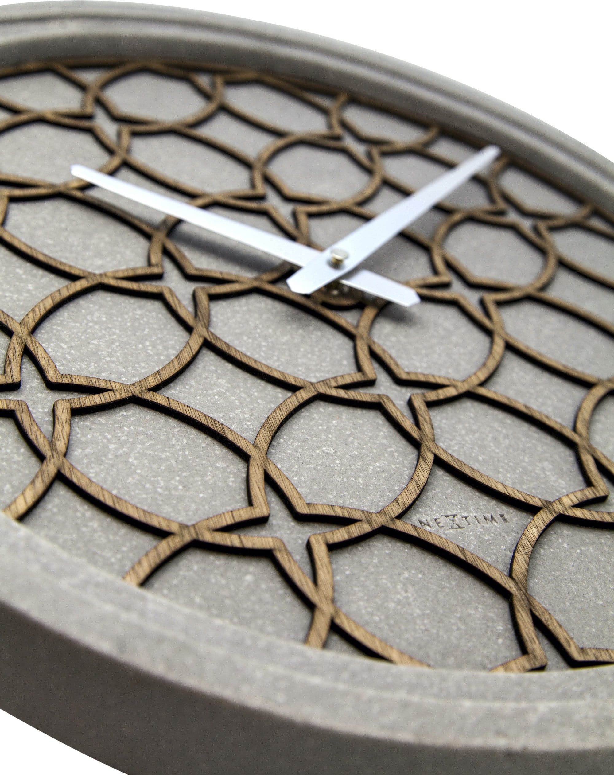 Wall Clock -  39.5 cm - Polyresin/Wood - 'Concreto love' - Goat Corp