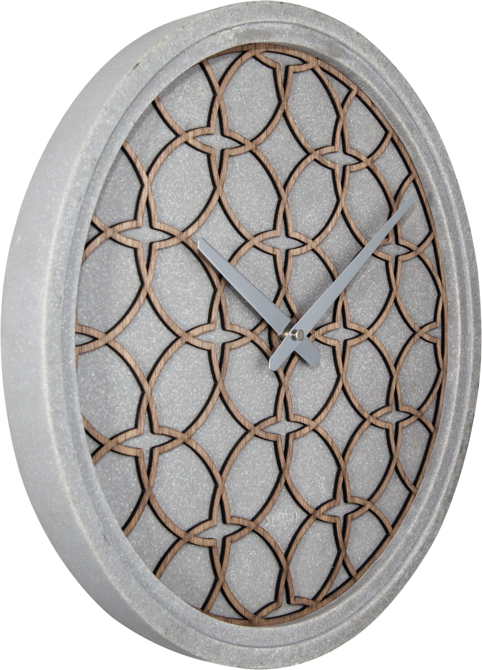 Wall Clock -  39.5 cm - Polyresin/Wood - 'Concreto love' - Goat Corp