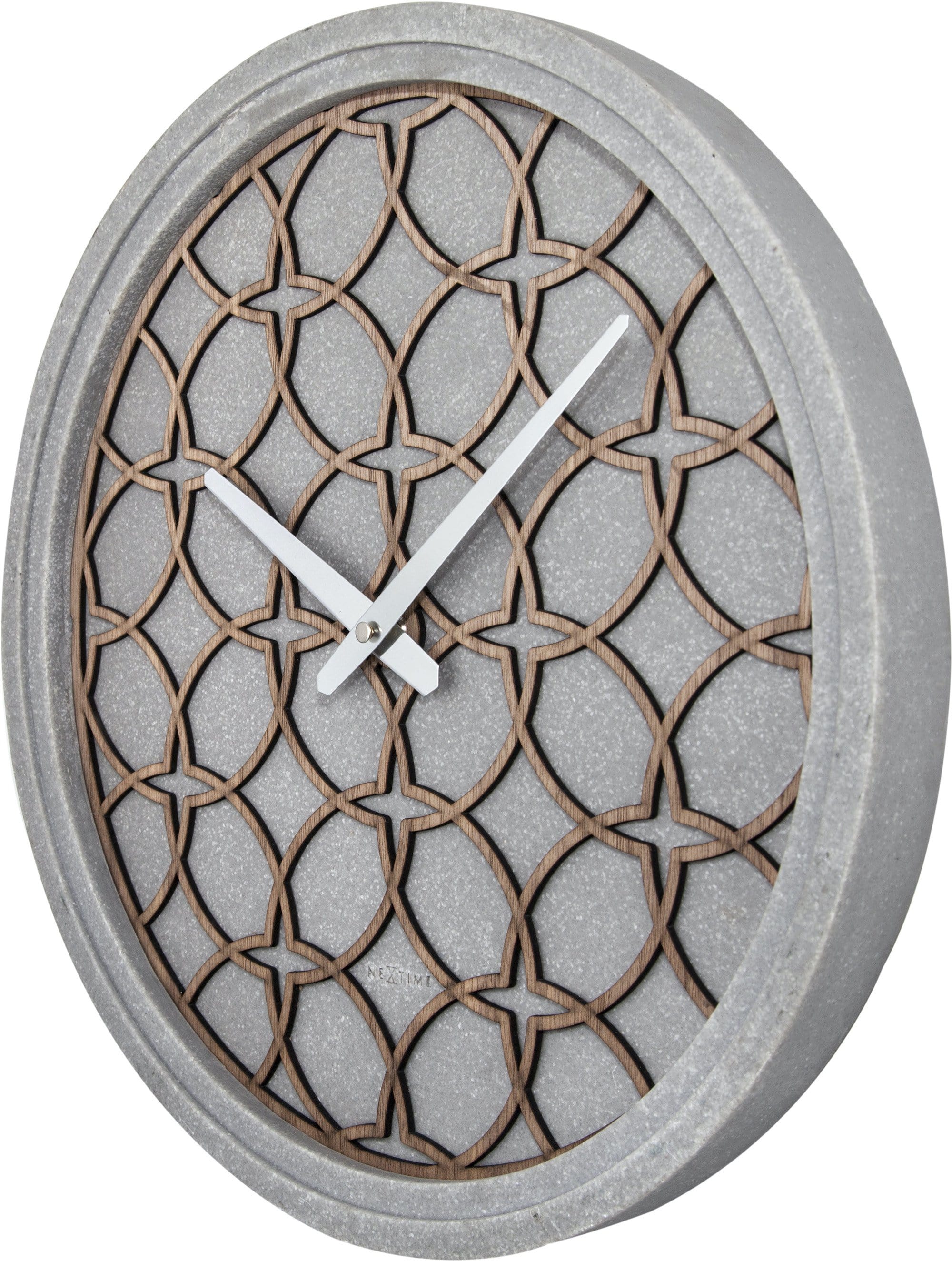 Wall Clock -  39.5 cm - Polyresin/Wood - 'Concreto love' - Goat Corp