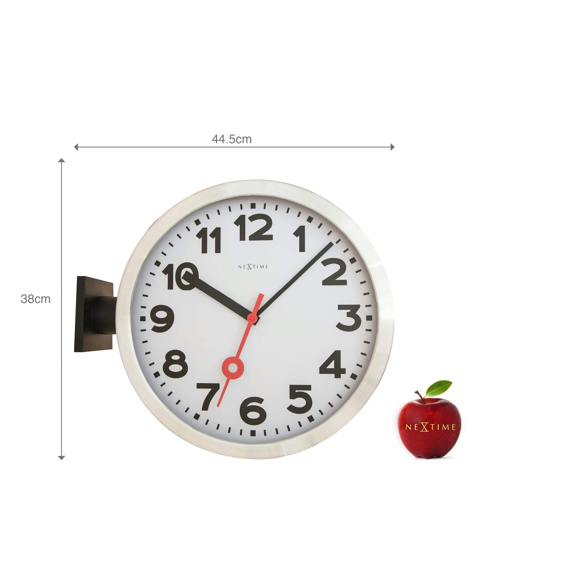 Wall clock -  36 cm - Aluminum/Glass - 'Station Double' - Goat Corp