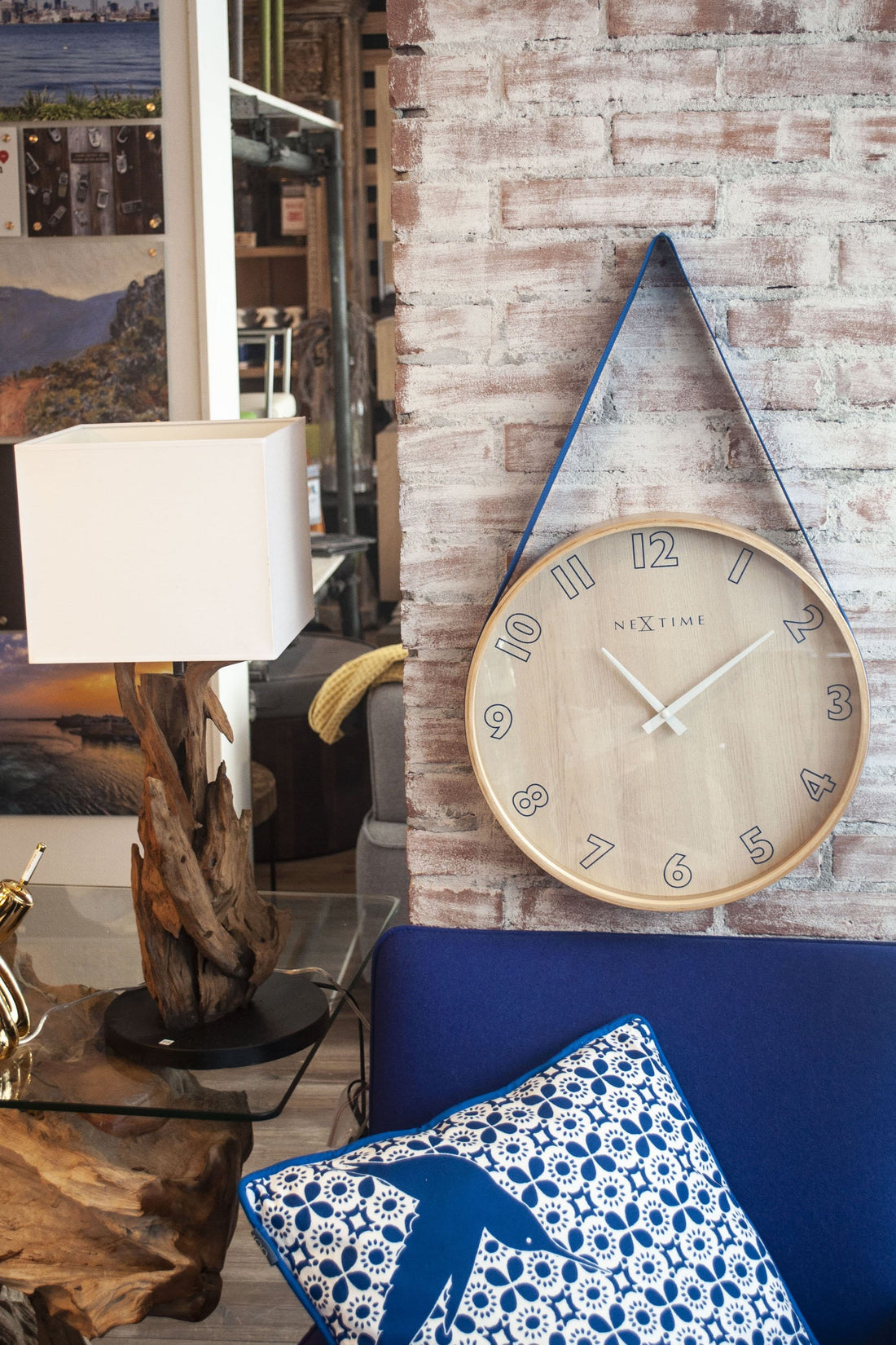 Wall clock-  40 cm - Wood/Fabric -  'Loop Big' - Goat Corp