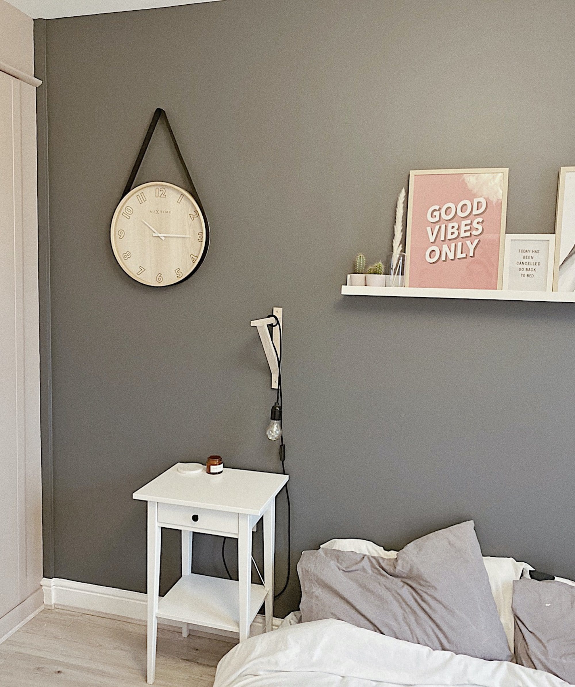 Wall clock-  40 cm - Wood/Fabric -  'Loop Big' - Goat Corp