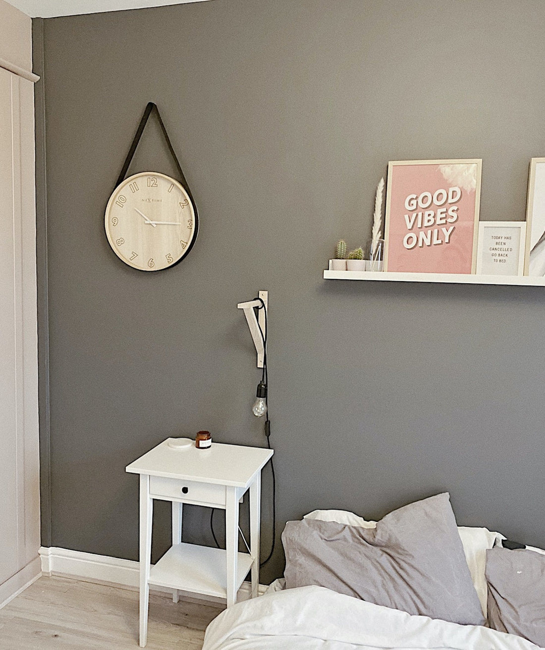 Wall clock-  40 cm - Wood/Fabric -  'Loop Big' - Goat Corp