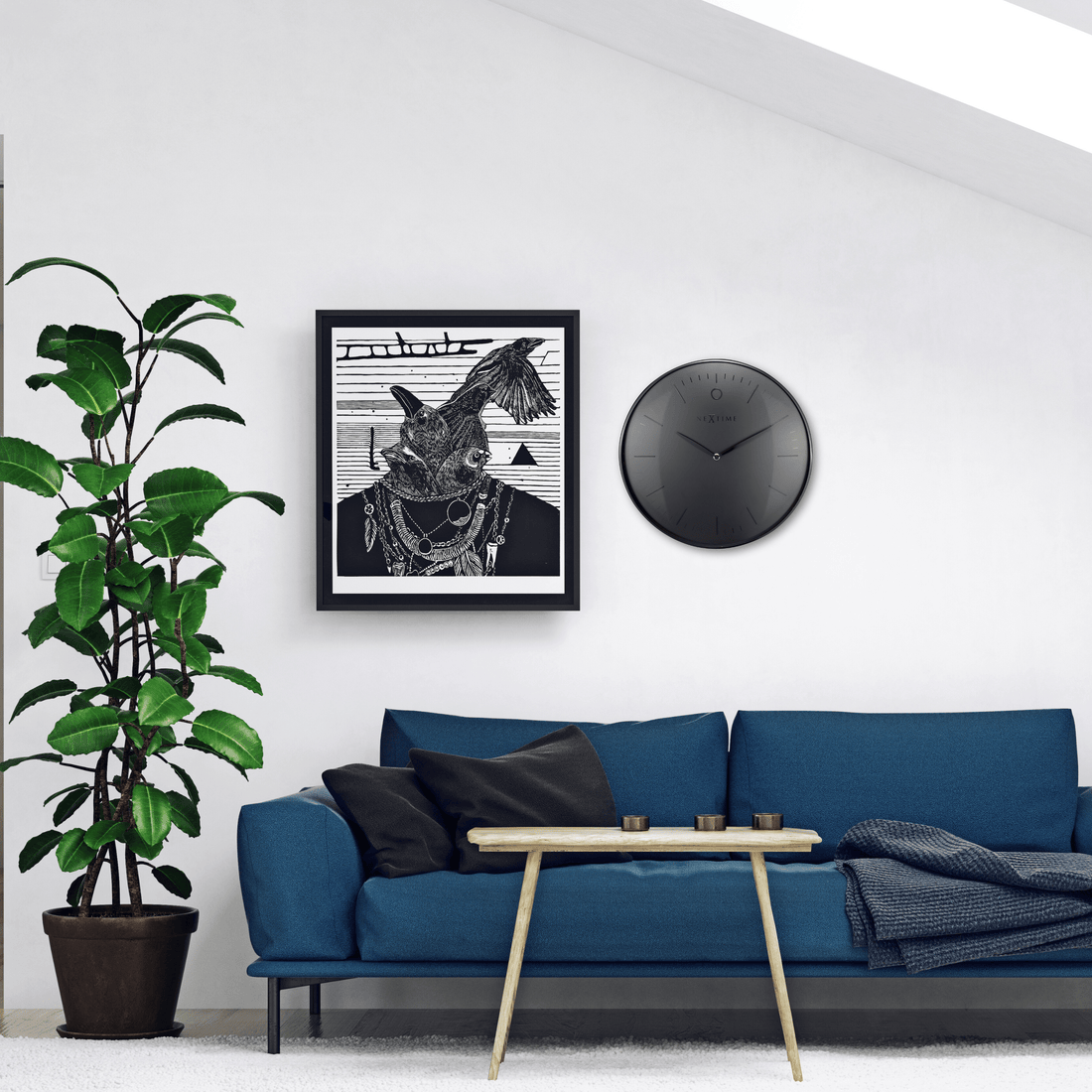 Wall clock-  40 cm - Metal - Dome shaped glass- 'Glamour' - Goat Corp