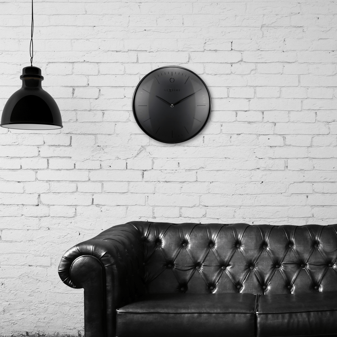 Wall clock-  40 cm - Metal - Dome shaped glass- 'Glamour' - Goat Corp