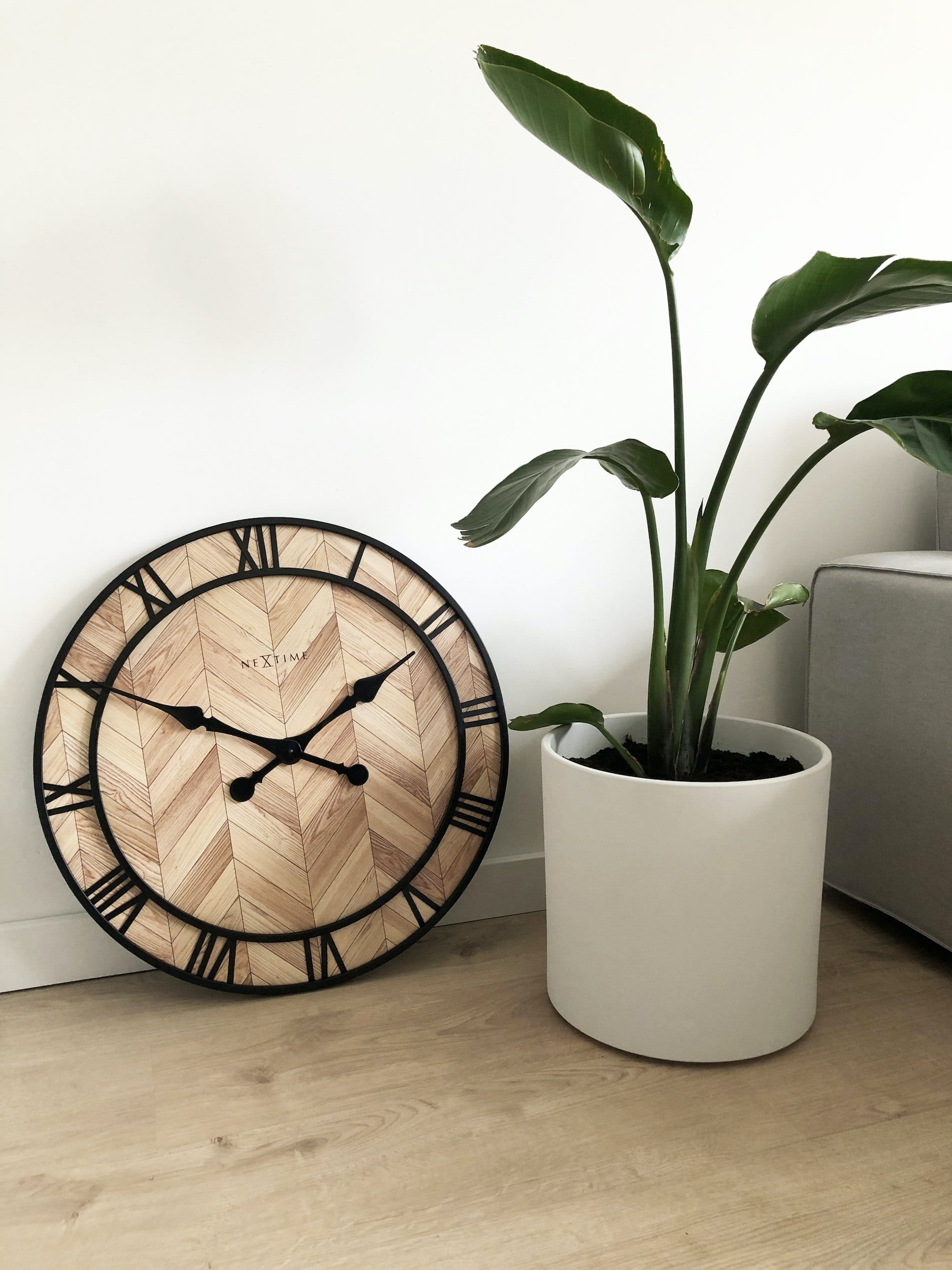 Wall clock -  58cm -  Wood/Metal -  'Roman Vintage' - Goat Corp