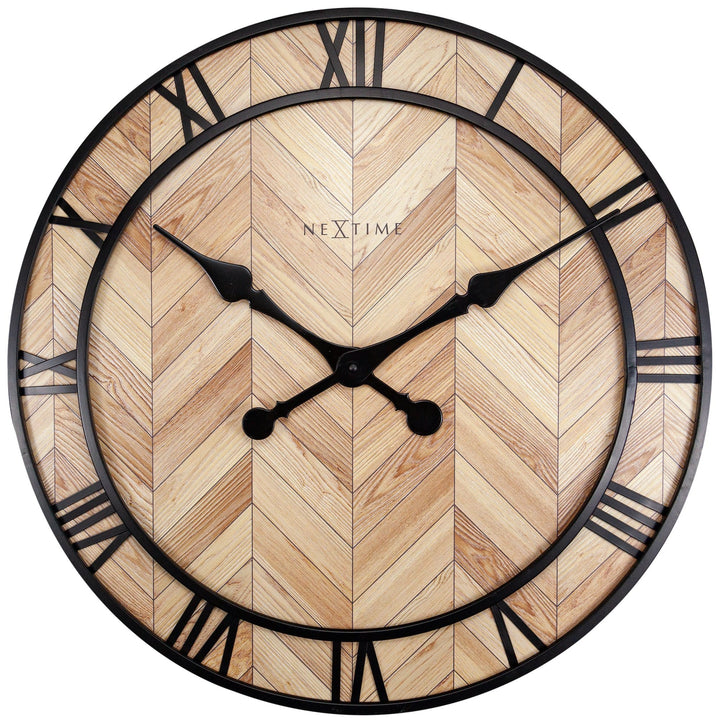Wall clock -  58cm -  Wood/Metal -  'Roman Vintage' - Goat Corp