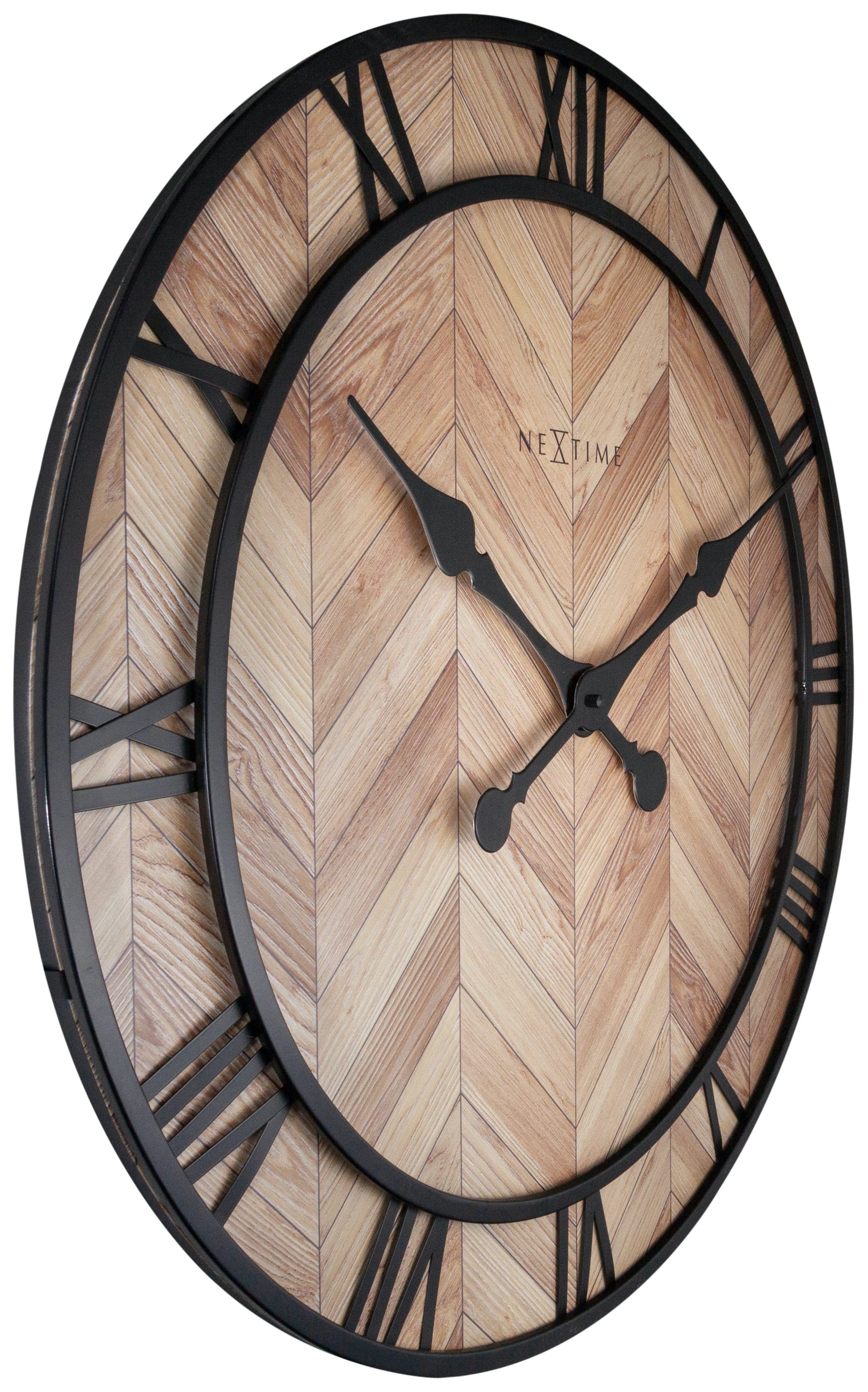 Wall clock -  58cm -  Wood/Metal -  'Roman Vintage' - Goat Corp