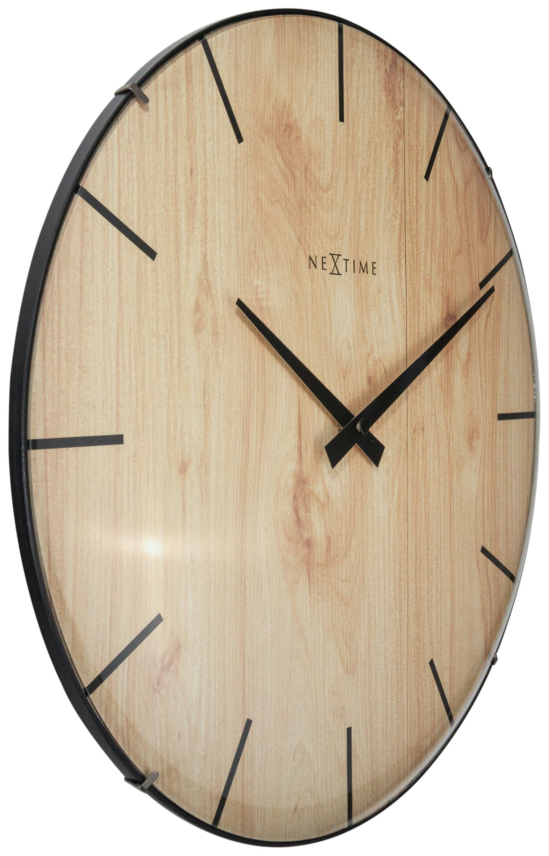 Wall clock -  35 cm - Dome Glass -  'Edge Wood Dome' - Goat Corp