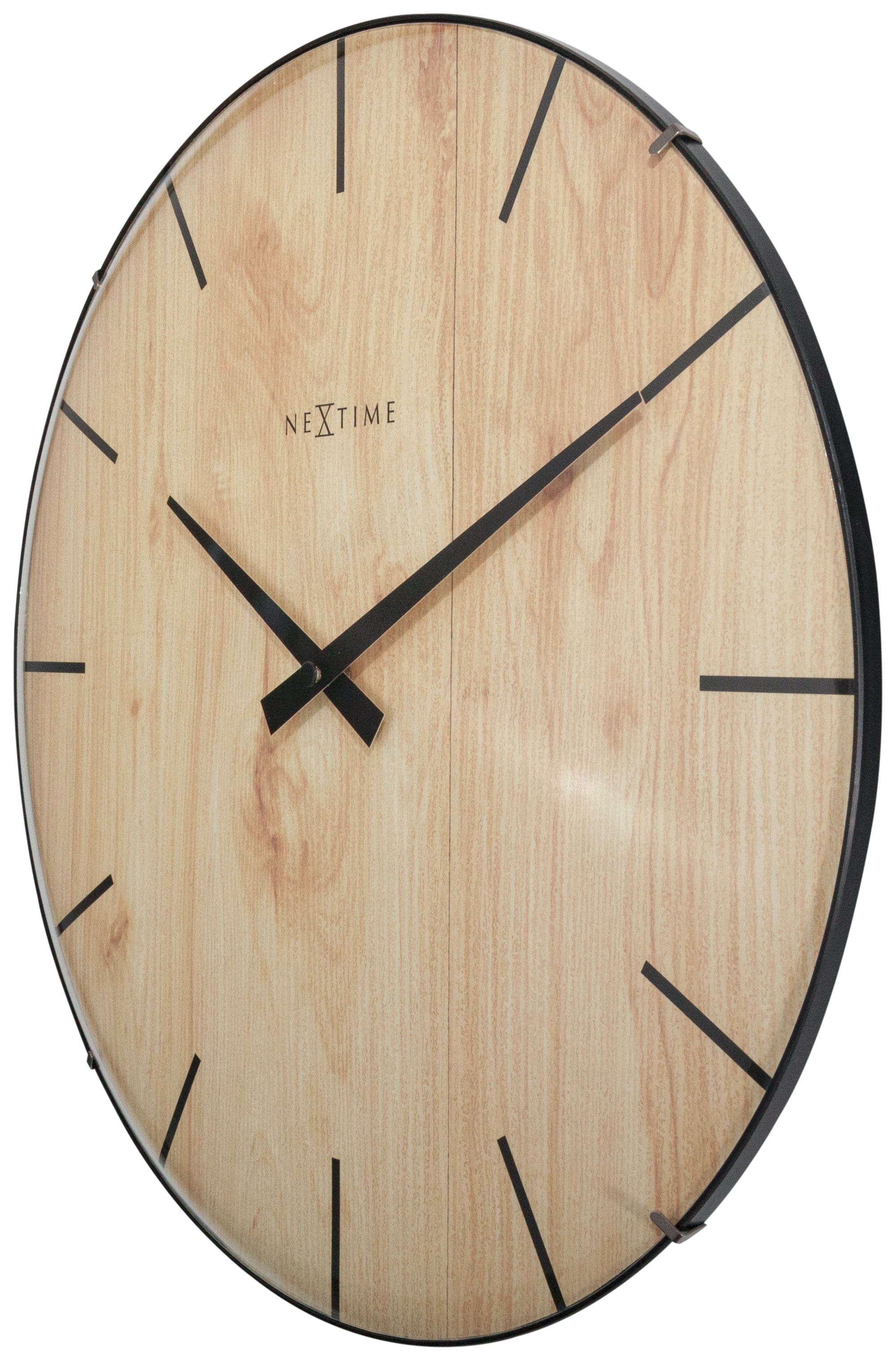 Wall clock -  35 cm - Dome Glass -  'Edge Wood Dome' - Goat Corp