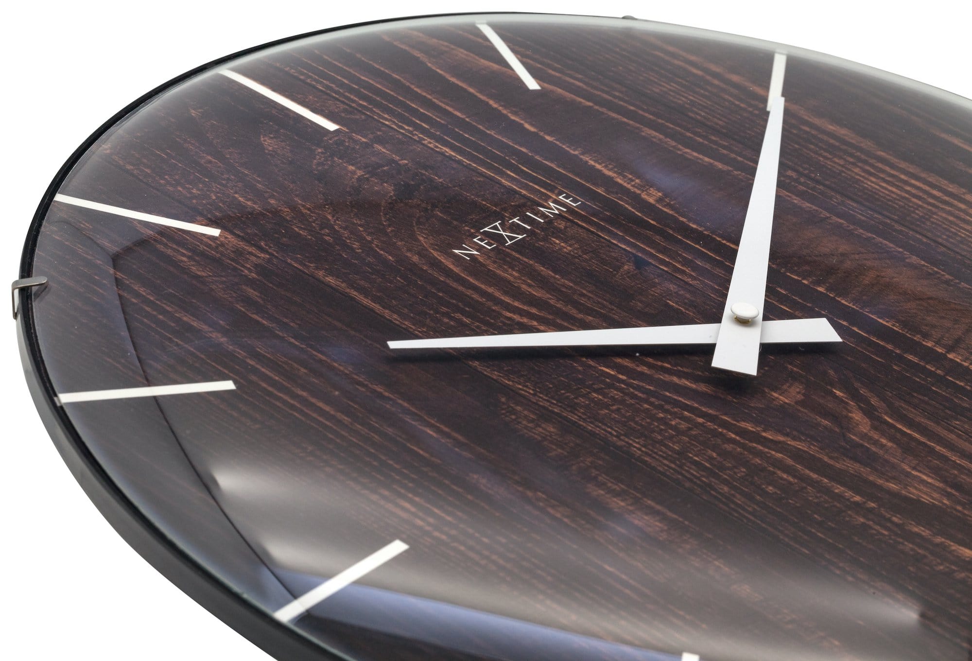 Wall clock -  35 cm - Dome Glass -  'Edge Wood Dome' - Goat Corp