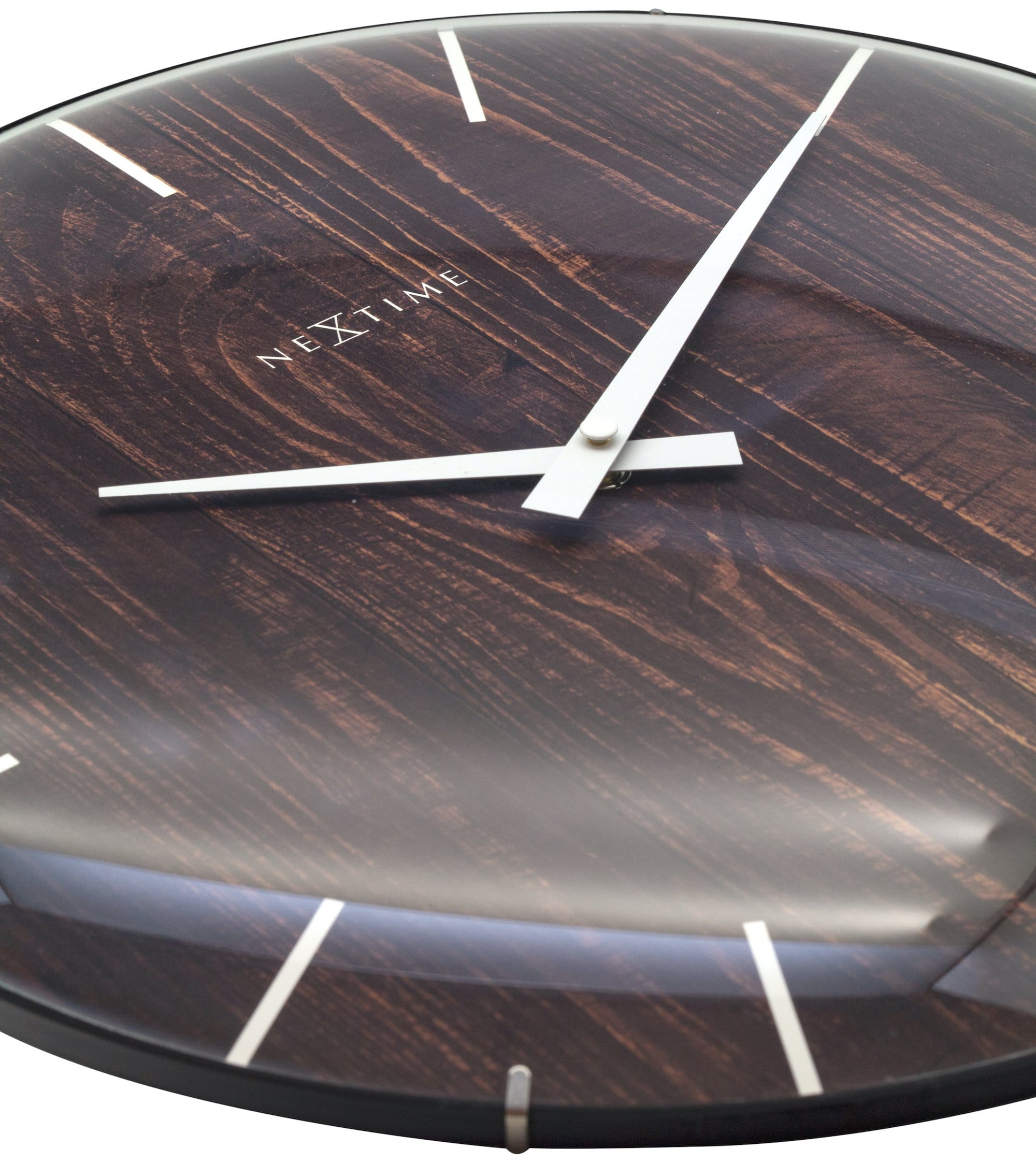 Wall clock -  35 cm - Dome Glass -  'Edge Wood Dome' - Goat Corp