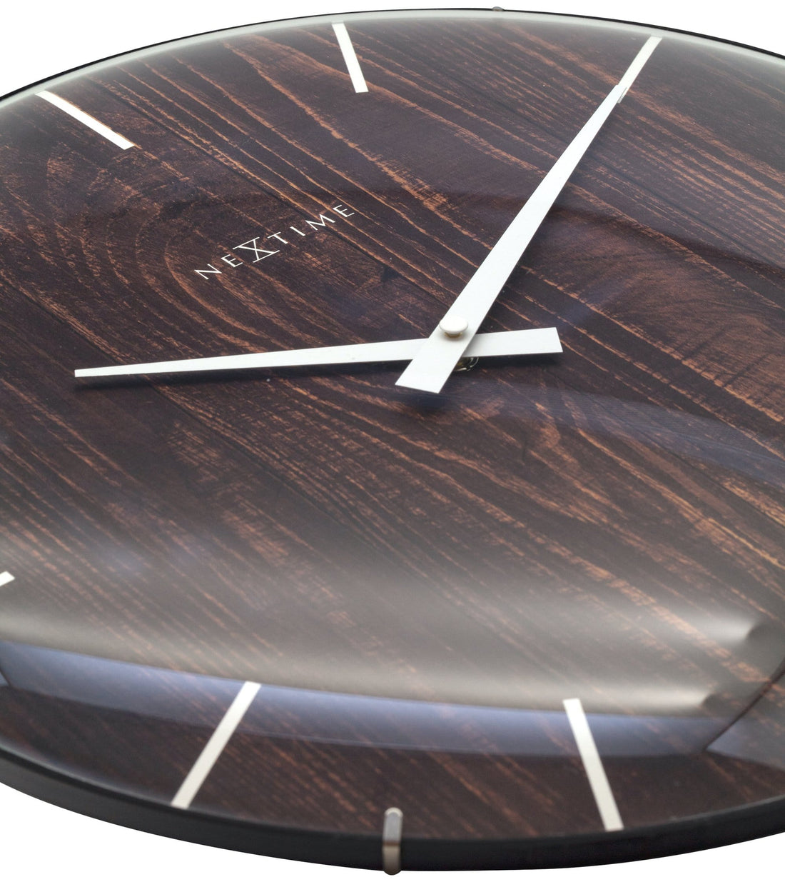 Wall clock -  35 cm - Dome Glass -  'Edge Wood Dome' - Goat Corp