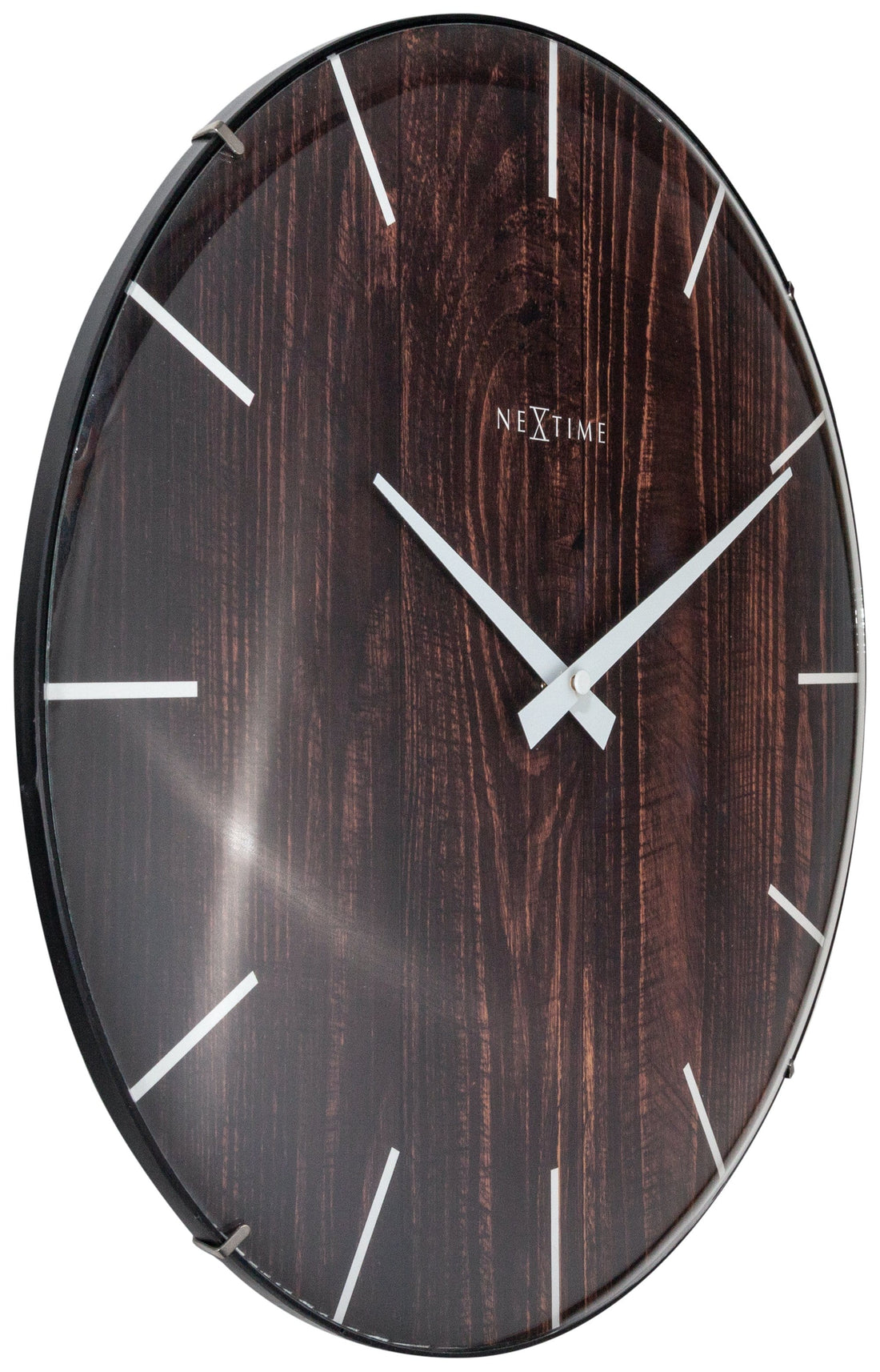 Wall clock -  35 cm - Dome Glass -  'Edge Wood Dome' - Goat Corp
