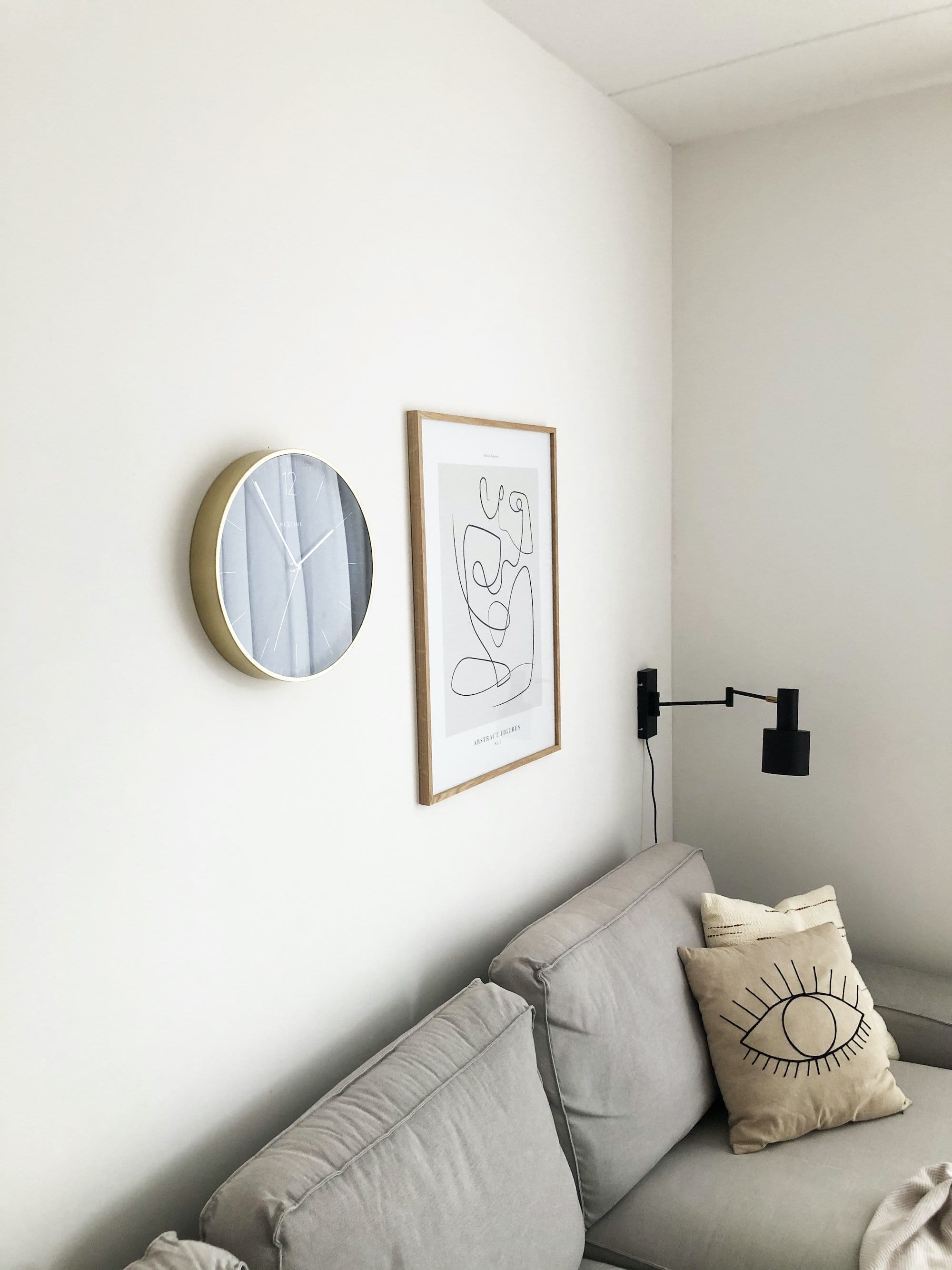 Wall clock -  34 cm - Glass / Metal - Vintage  'Essential Gold' - Goat Corp