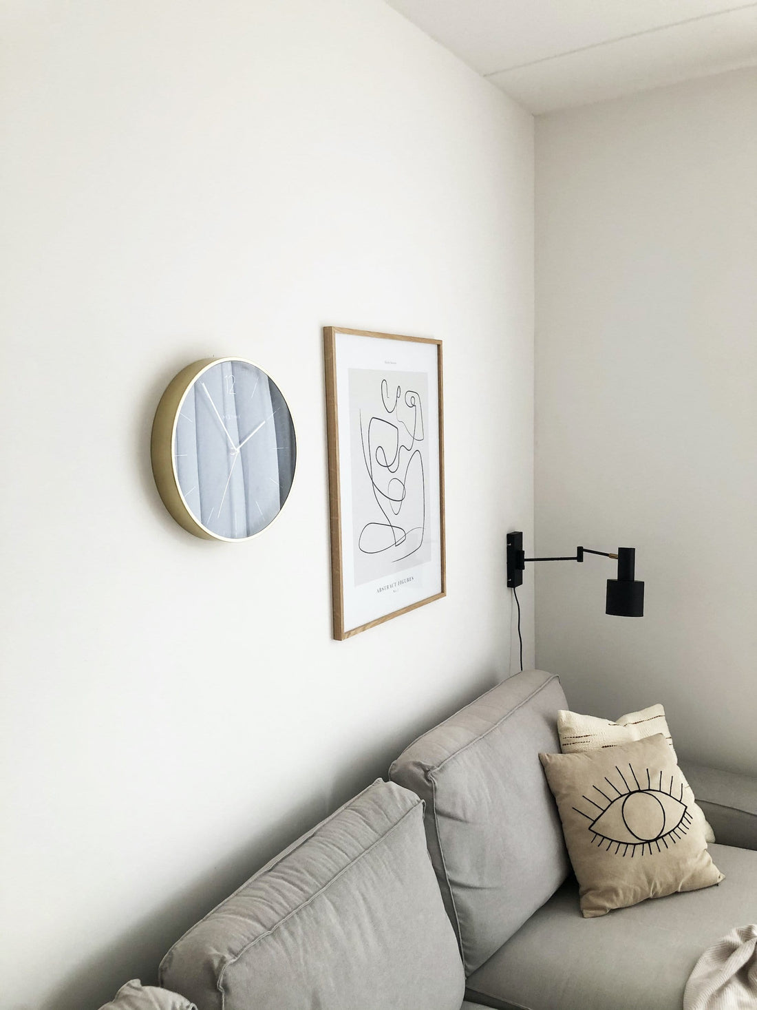 Wall clock -  34 cm - Glass / Metal - Vintage  'Essential Gold' - Goat Corp