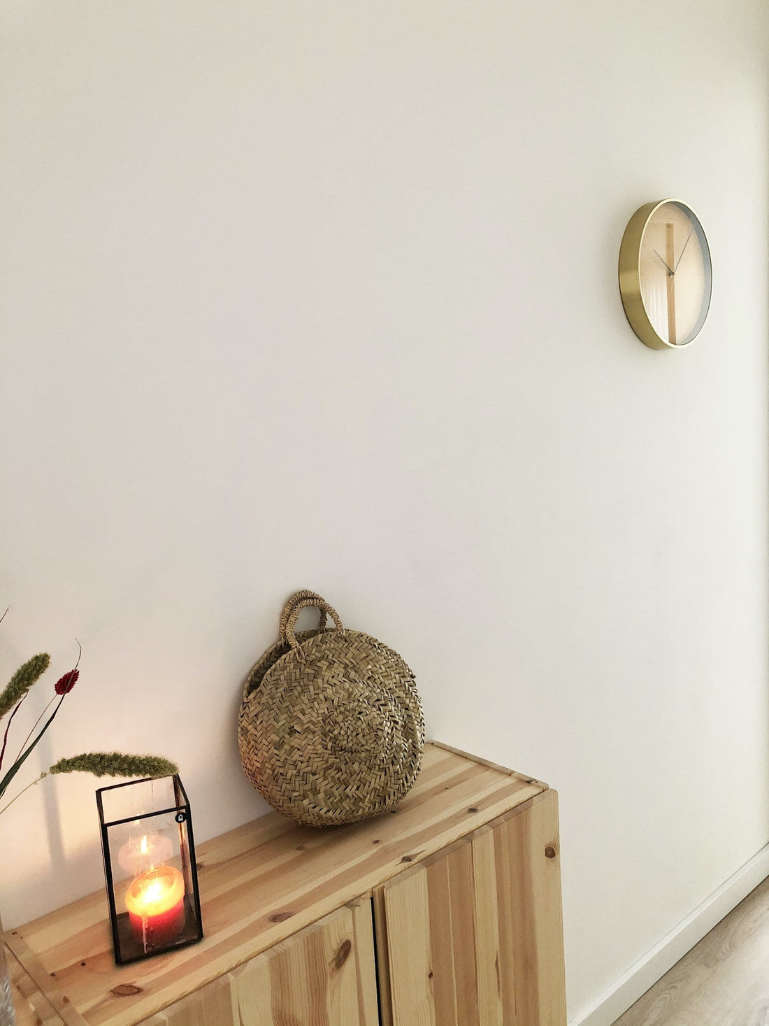 Wall clock -  34 cm - Glass / Metal - Vintage  'Essential Gold' - Goat Corp