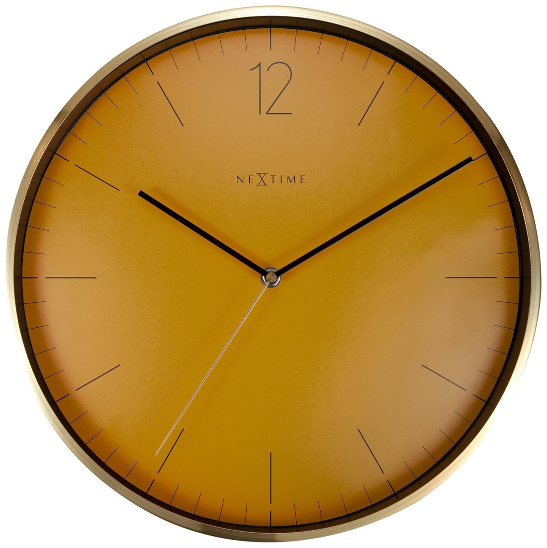 Wall clock -  34 cm - Glass / Metal - Vintage  'Essential Gold' - Goat Corp