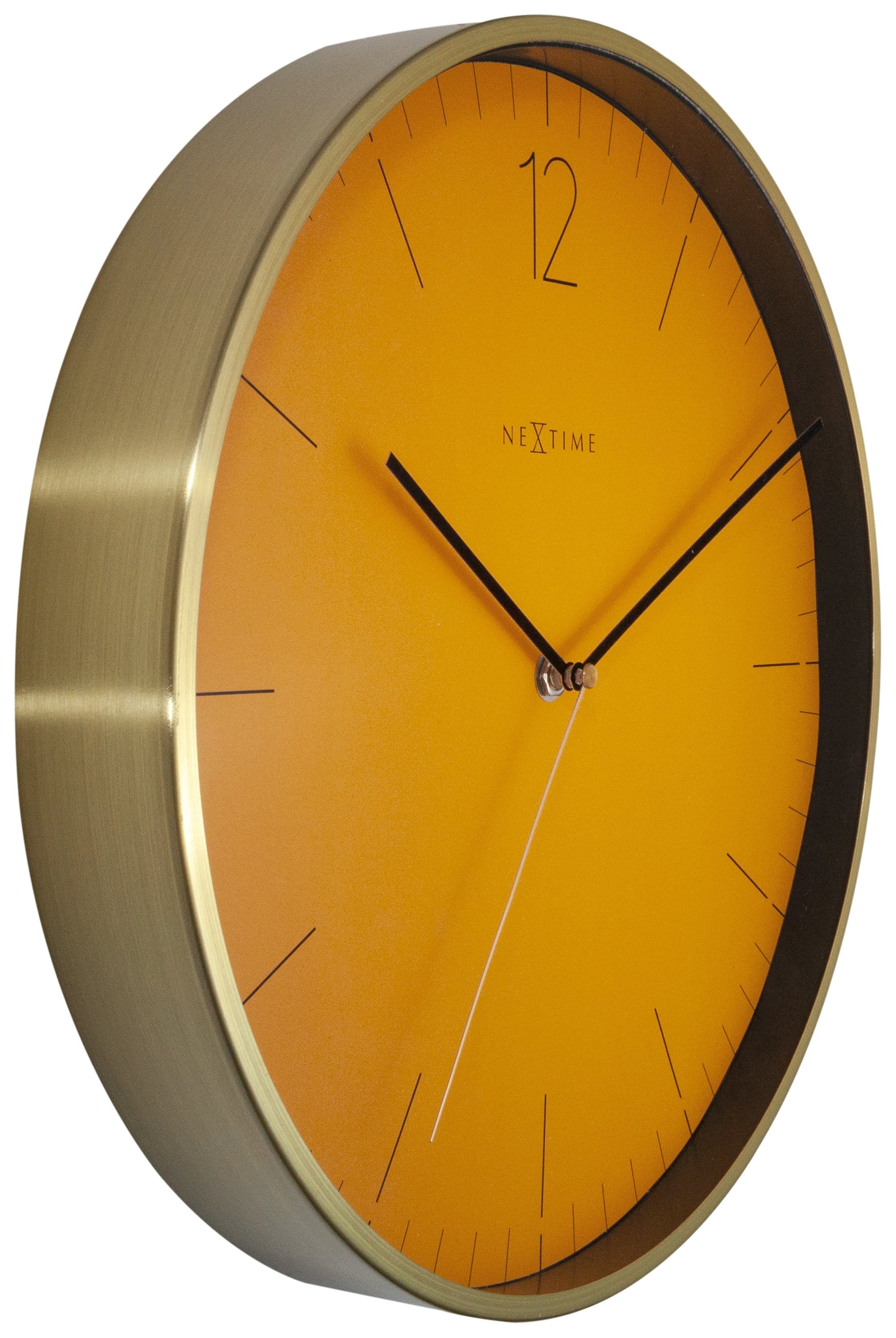 Wall clock -  34 cm - Glass / Metal - Vintage  'Essential Gold' - Goat Corp