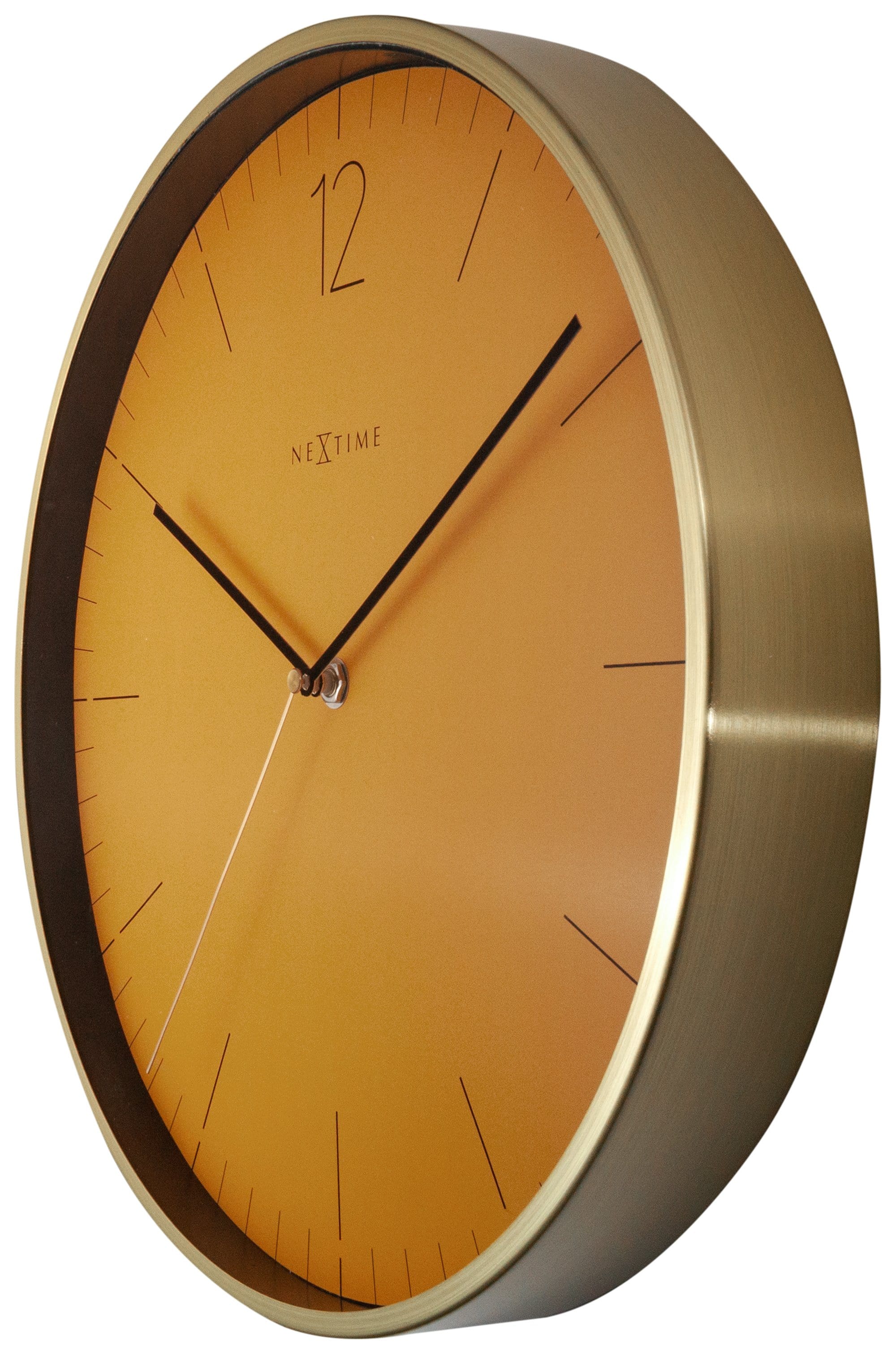 Wall clock -  34 cm - Glass / Metal - Vintage  'Essential Gold' - Goat Corp