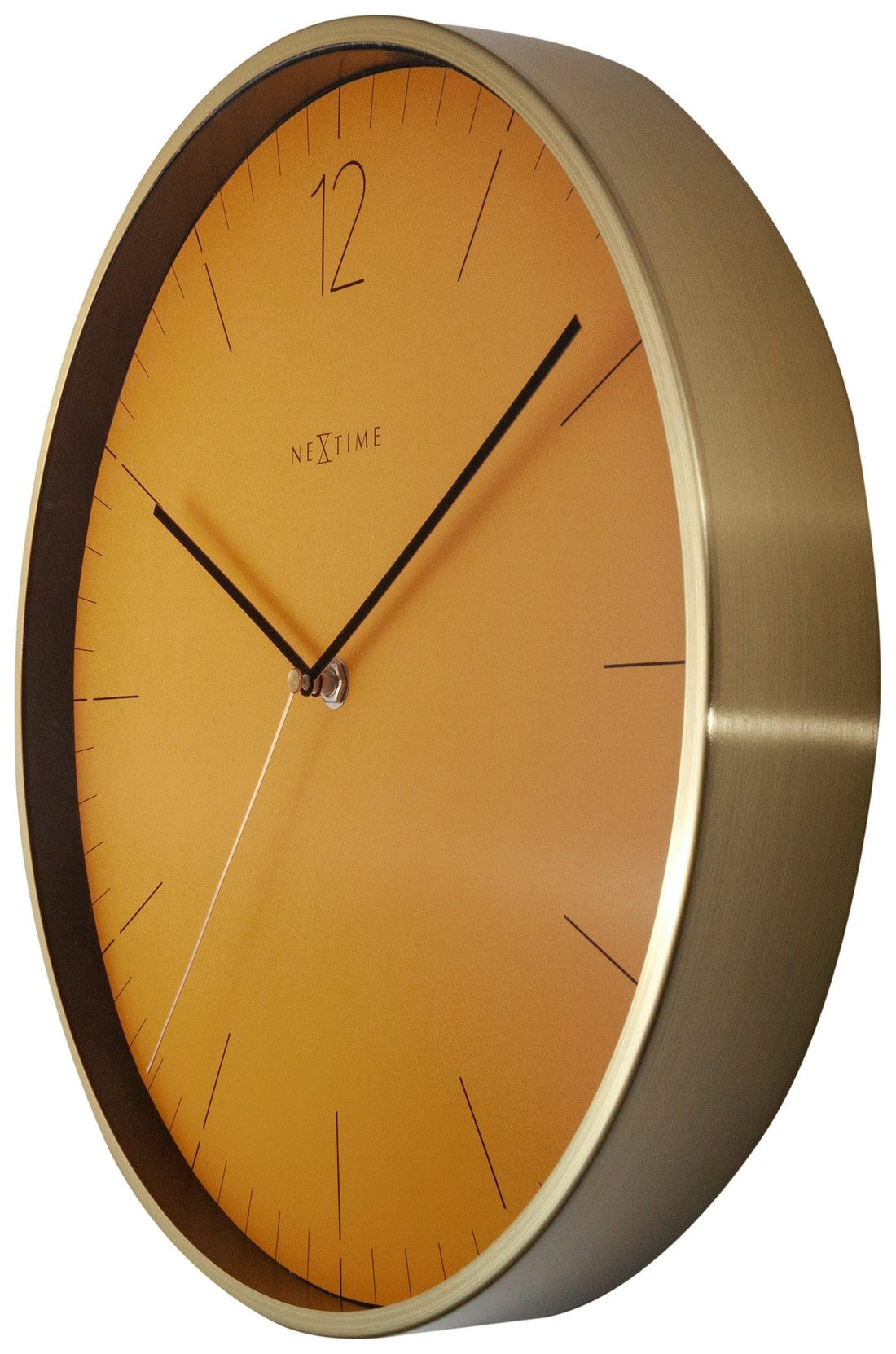 Wall clock -  34 cm - Glass / Metal - Vintage  'Essential Gold' - Goat Corp