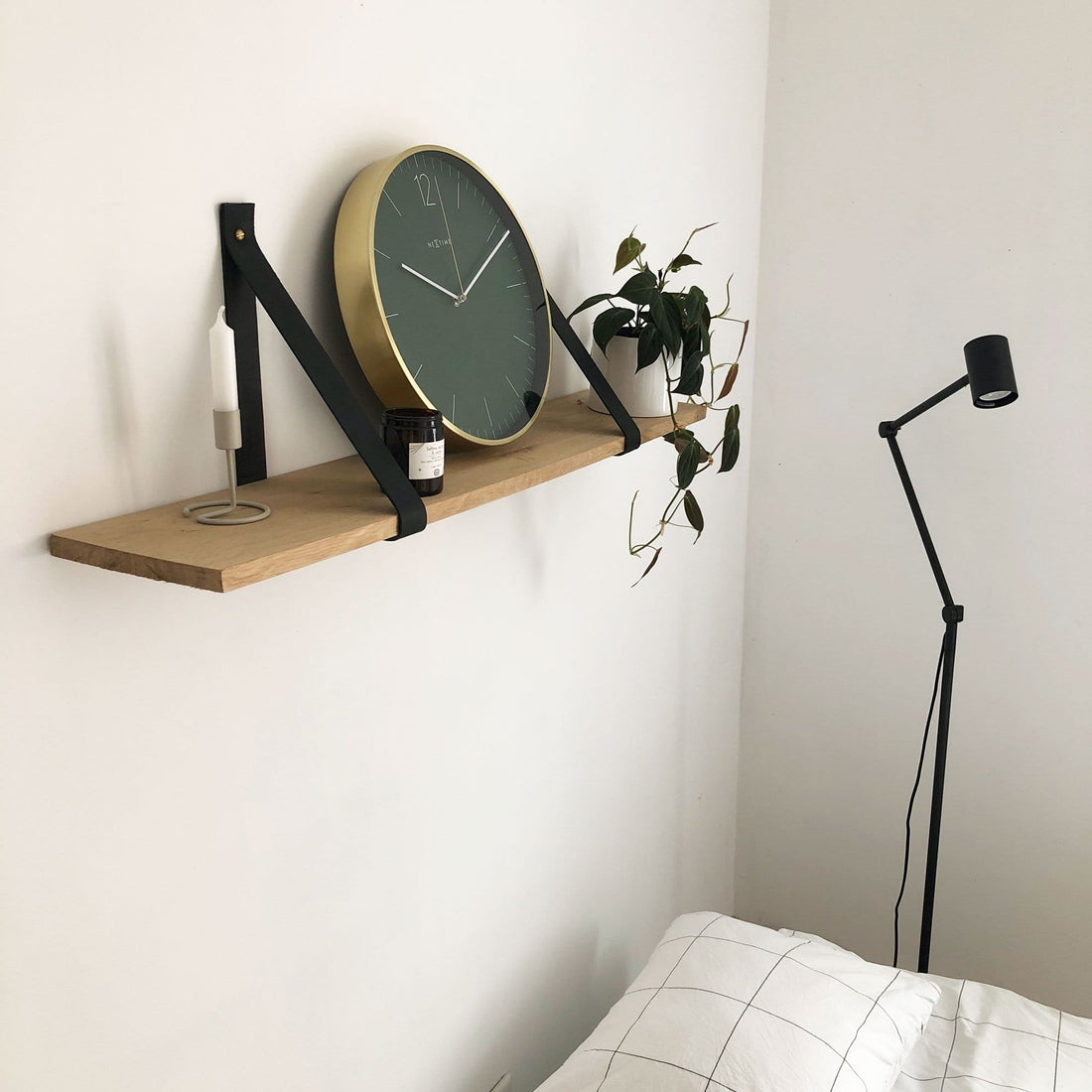 Wall clock -  34 cm - Glass / Metal - Vintage  'Essential Gold' - Goat Corp