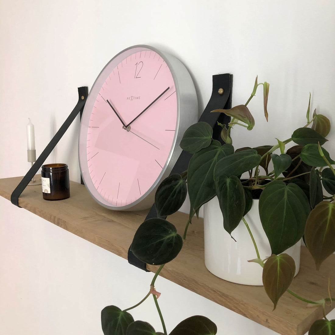 Wall clock -  34 cm - Glass / Metal - Elegant 'Essential Silver' - Goat Corp