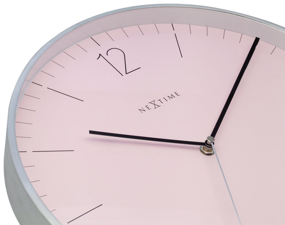 Wall clock -  34 cm - Glass / Metal - Elegant 'Essential Silver' - Goat Corp
