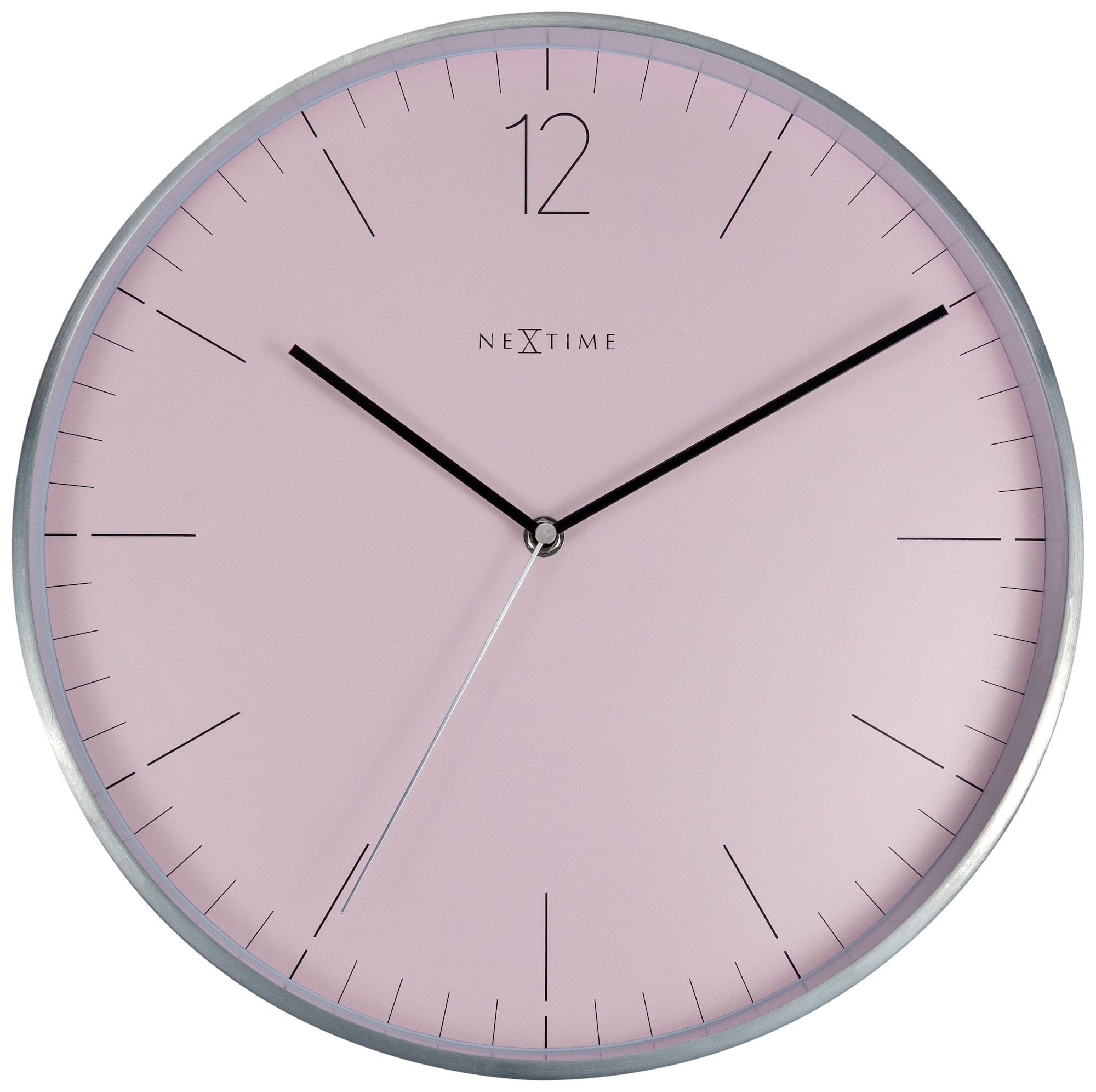 Wall clock -  34 cm - Glass / Metal - Elegant 'Essential Silver' - Goat Corp