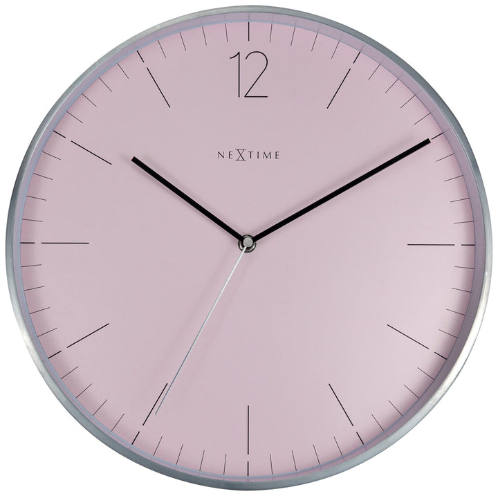 Wall clock -  34 cm - Glass / Metal - Elegant 'Essential Silver' - Goat Corp