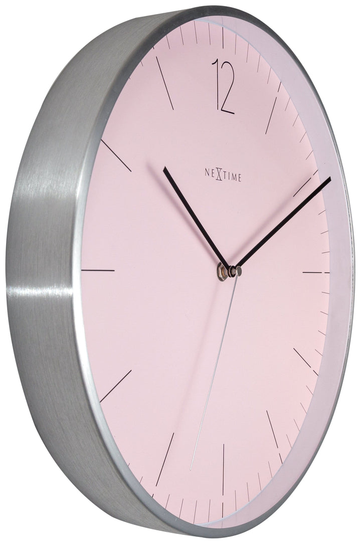 Wall clock -  34 cm - Glass / Metal - Elegant 'Essential Silver' - Goat Corp