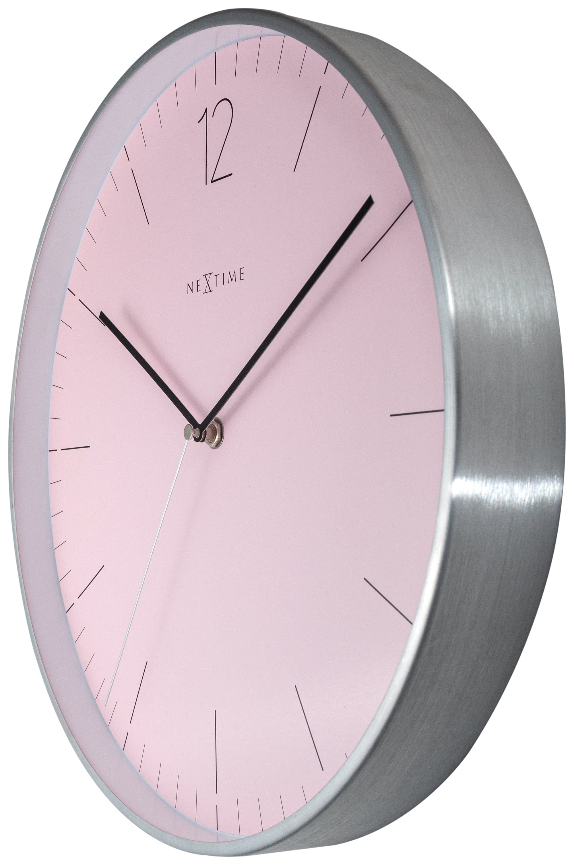 Wall clock -  34 cm - Glass / Metal - Elegant 'Essential Silver' - Goat Corp