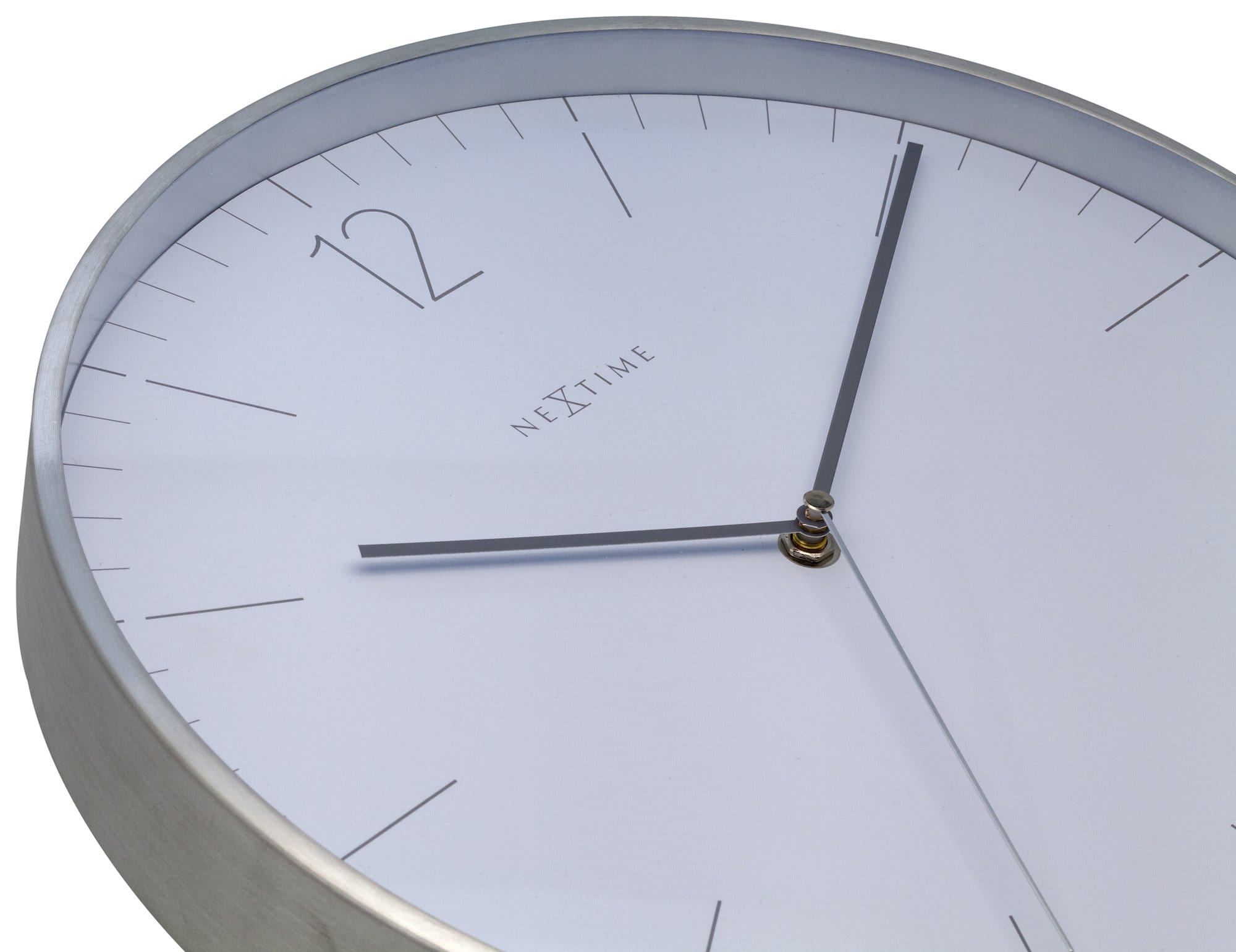 Wall clock -  34 cm - Glass / Metal - Elegant 'Essential Silver' - Goat Corp
