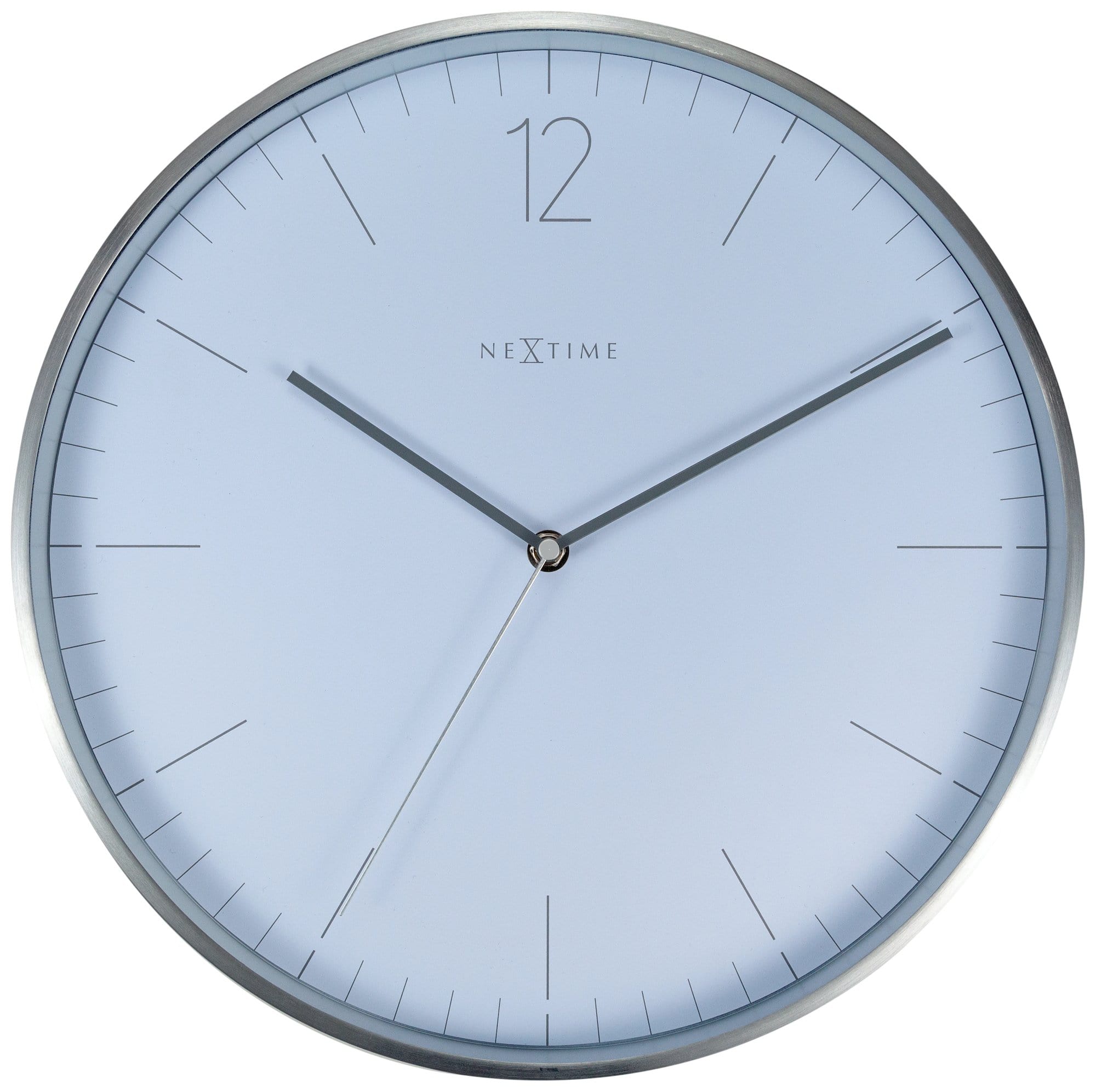 Wall clock -  34 cm - Glass / Metal - Elegant 'Essential Silver' - Goat Corp