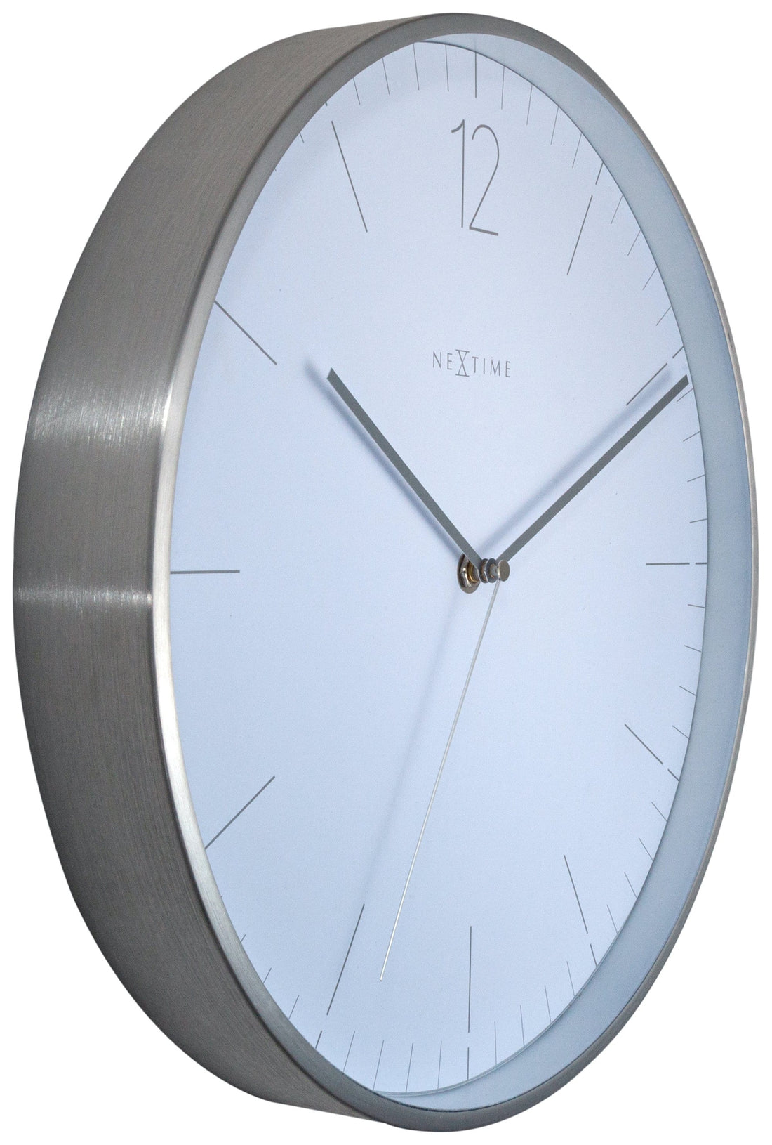 Wall clock -  34 cm - Glass / Metal - Elegant 'Essential Silver' - Goat Corp