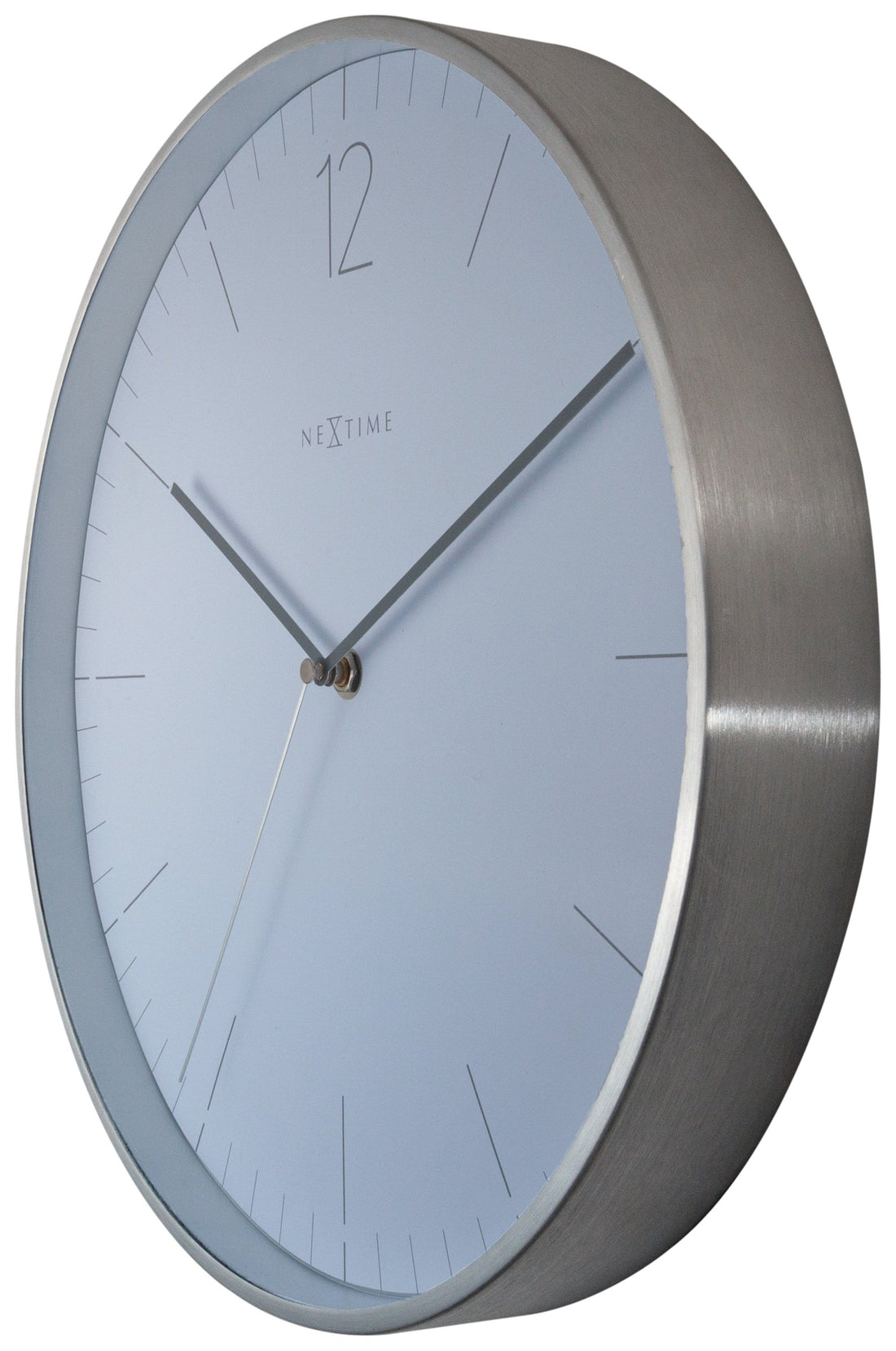 Wall clock -  34 cm - Glass / Metal - Elegant 'Essential Silver' - Goat Corp