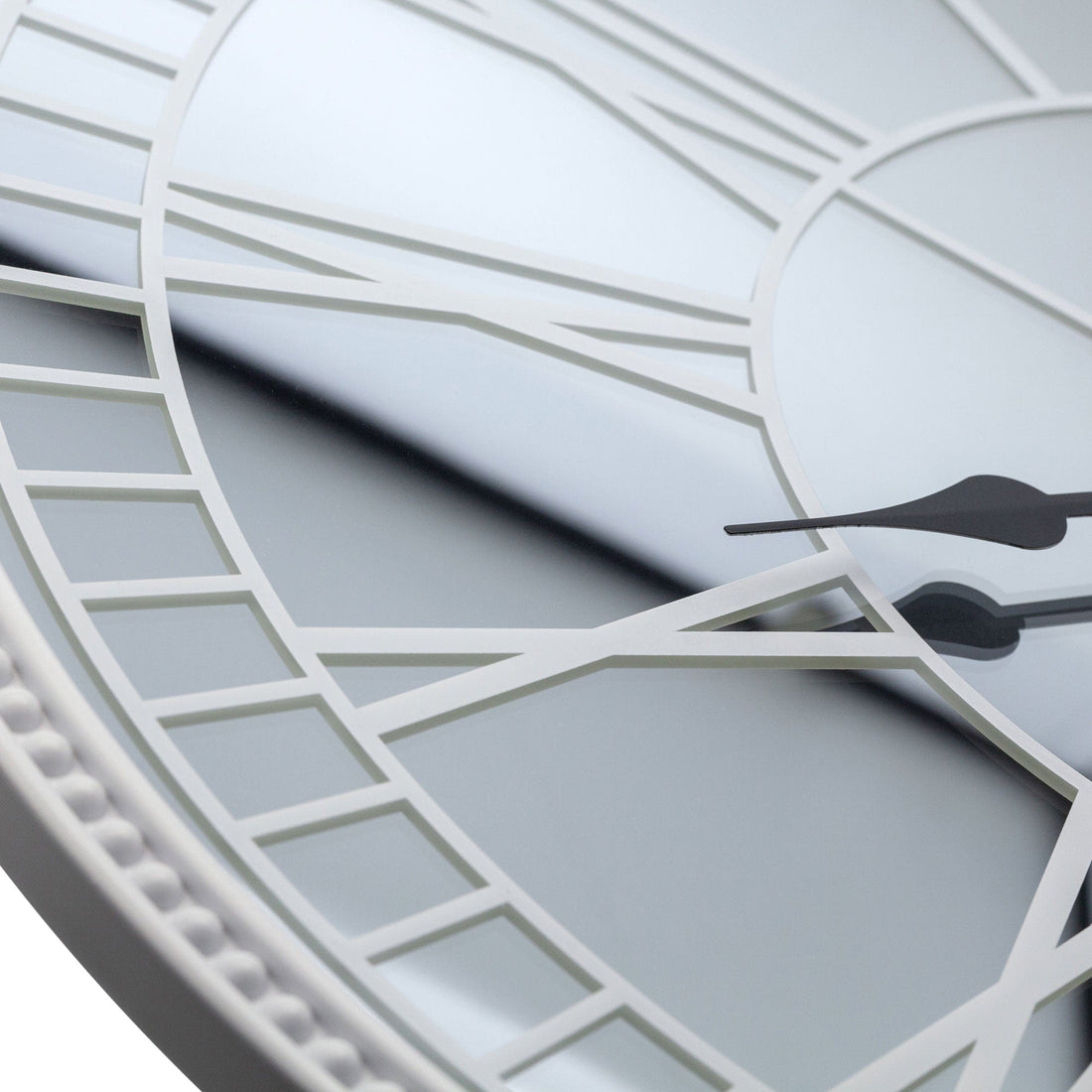 Large Wall clock 56cm - Silent - Mirror - Glass - "Cleopatra's Mirror" - Goat Corp