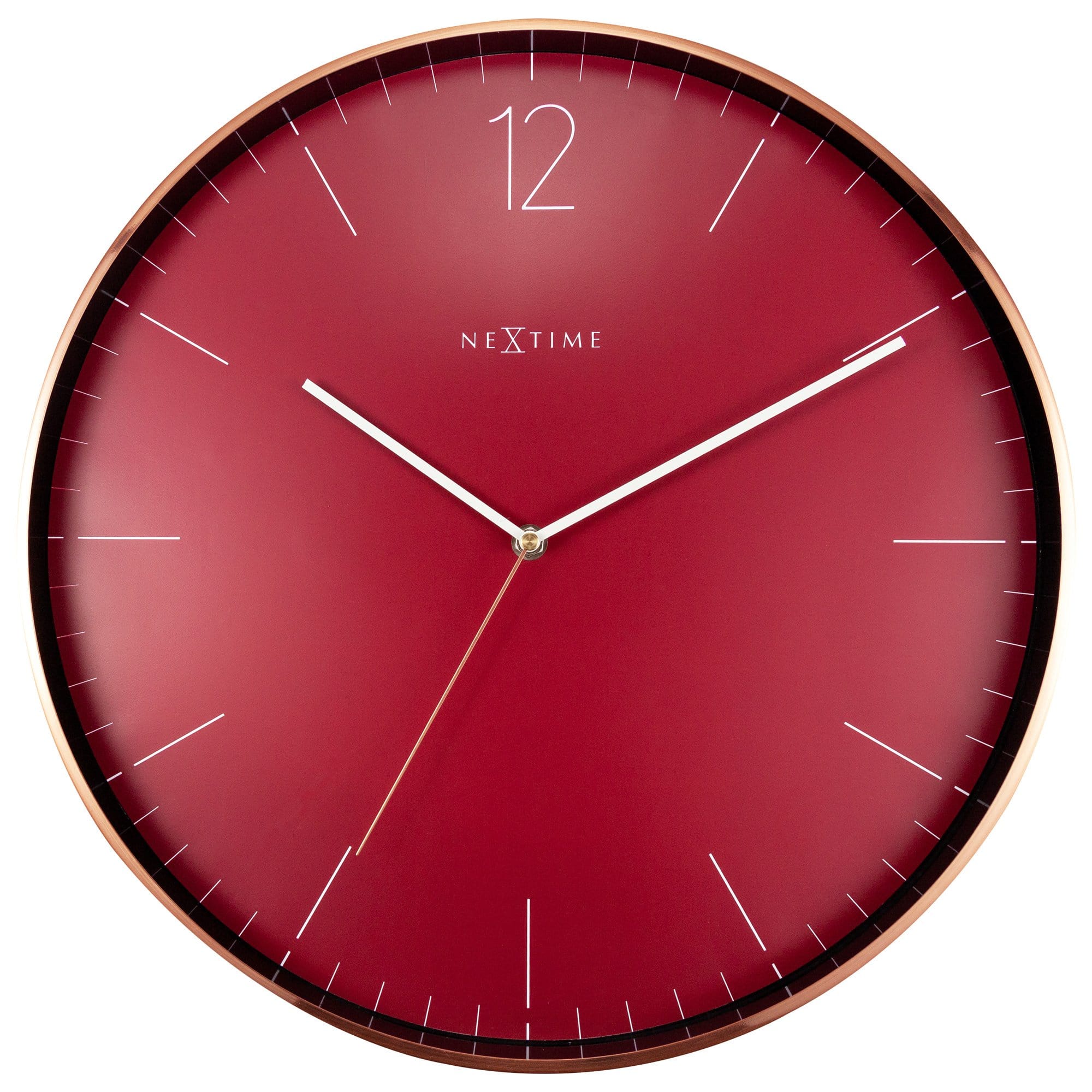 Large Wall Clock - Red  - Silent - 40cm - Metal/Glass -Essential XXL - Goat Corp