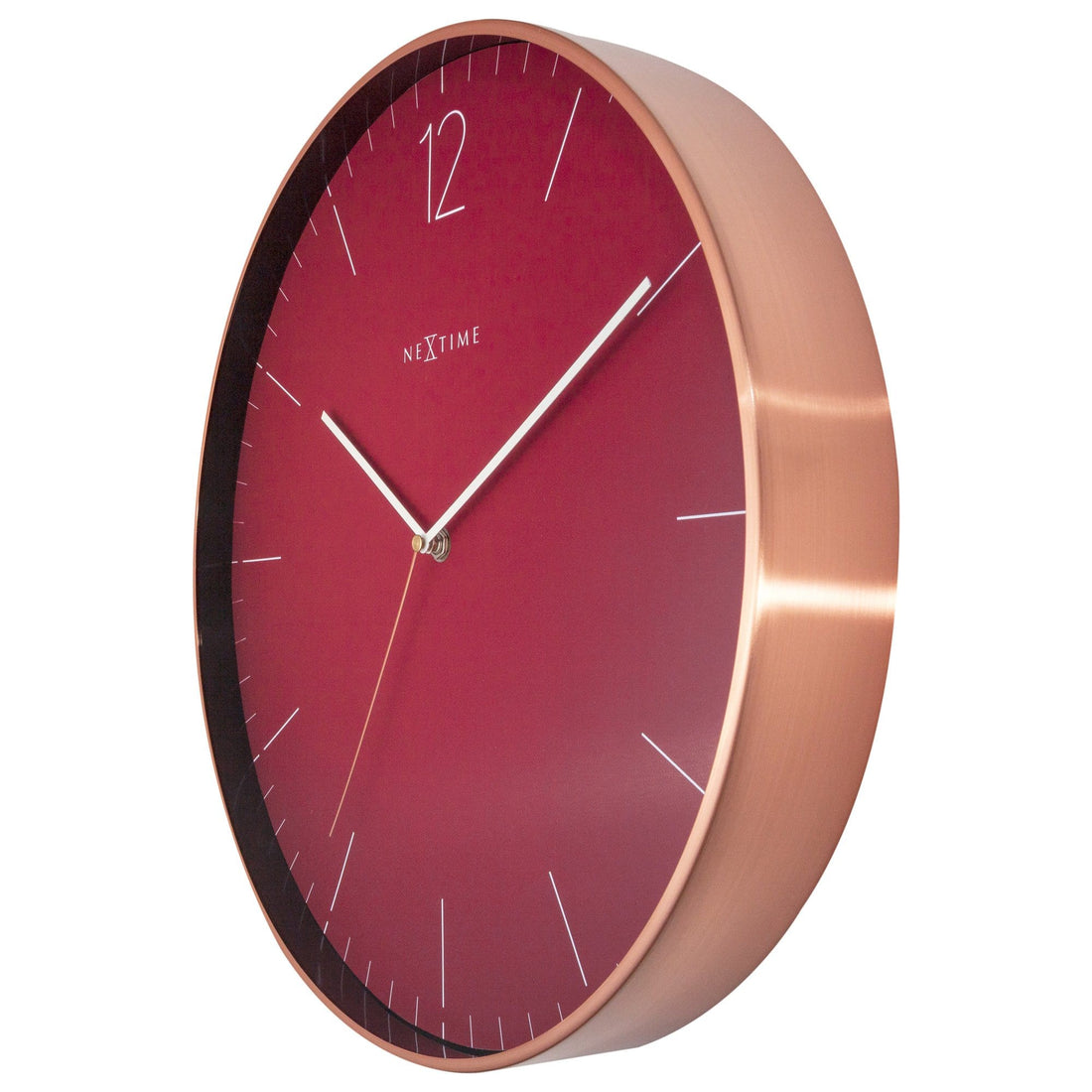 Large Wall Clock - Red  - Silent - 40cm - Metal/Glass -Essential XXL - Goat Corp