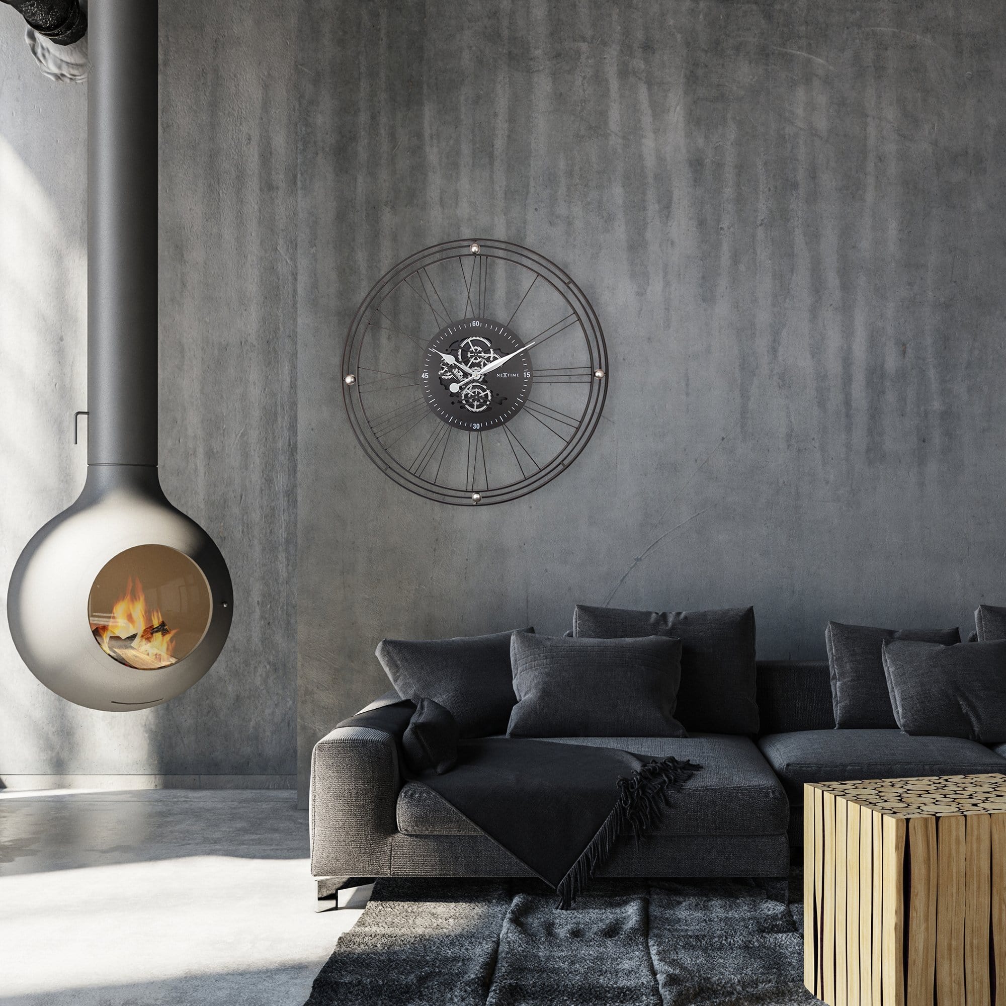 Roman Gear Clock XXL - 90.5cm -  Metal - Roman Gear Clock - Goat Corp