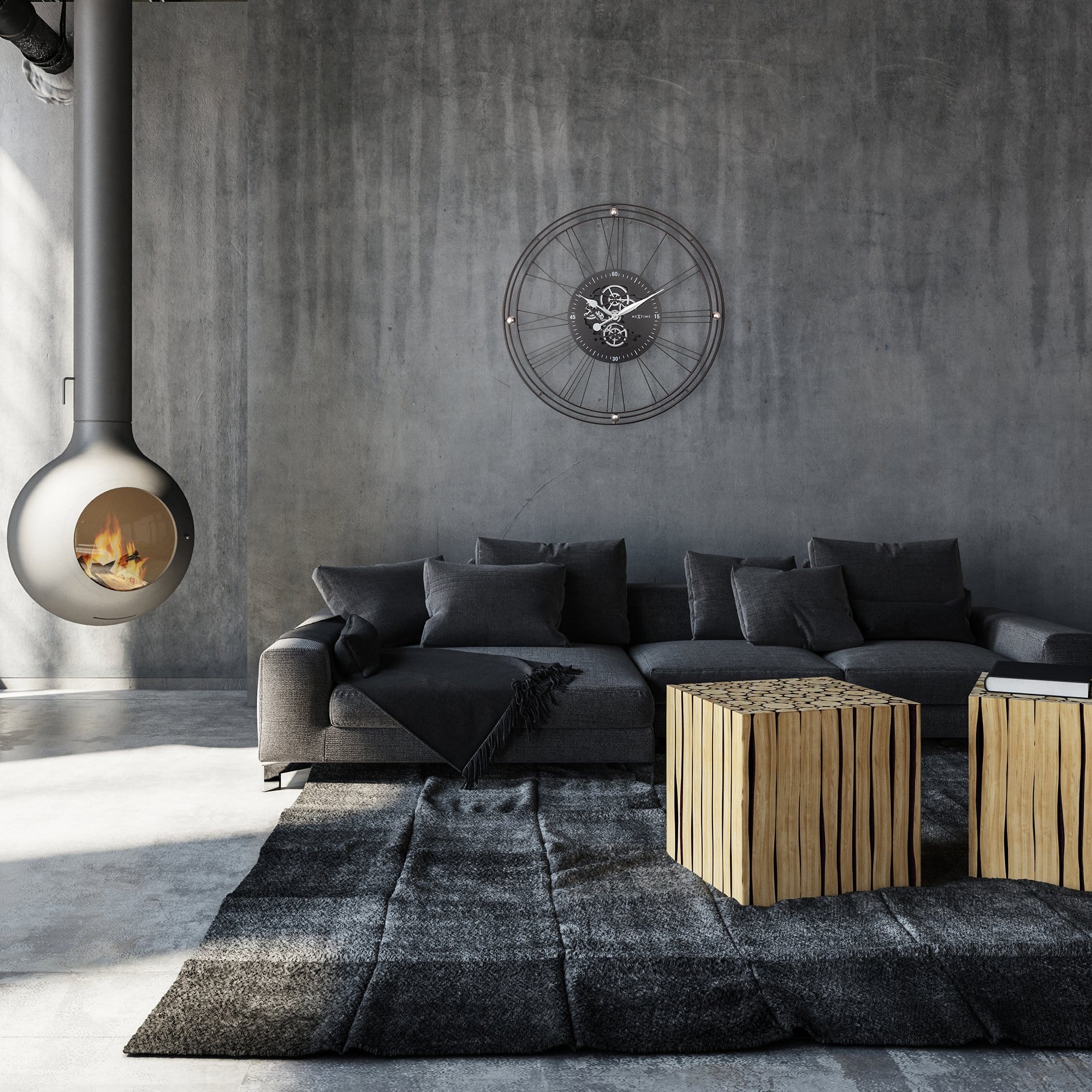 Roman Gear Clock XXL - 90.5cm -  Metal - Roman Gear Clock - Goat Corp